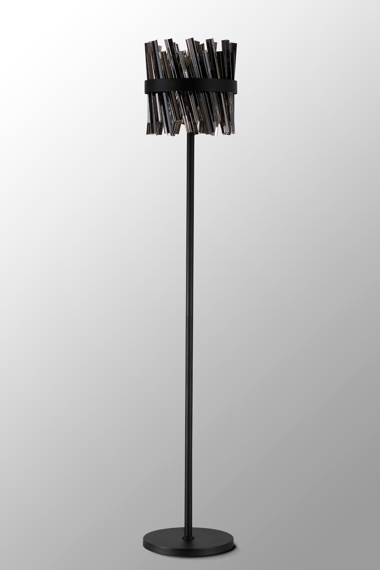 Melville 8 Light G9, Floor Lamp, Satin Black / Smoke
