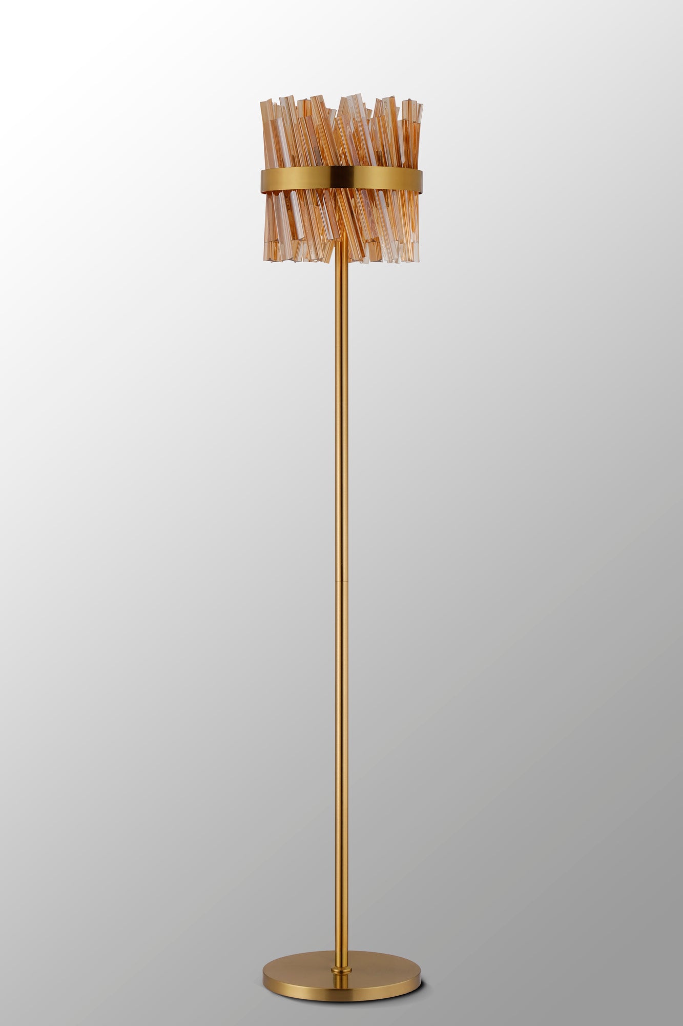 Melville 8 Light G9, Floor Lamp, Brass / Amber