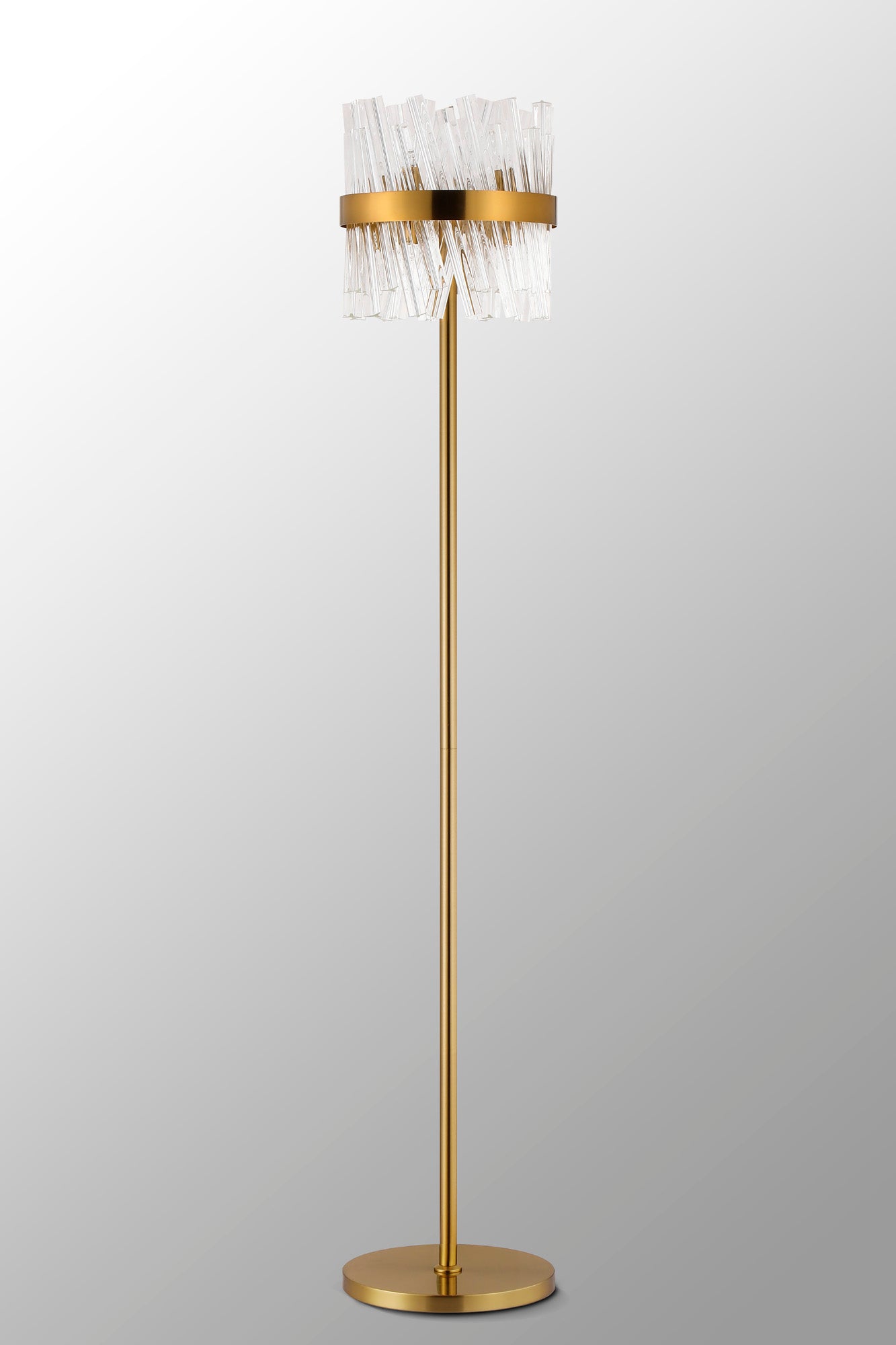 Melville 8 Light G9, Floor Lamp, Brass / Clear
