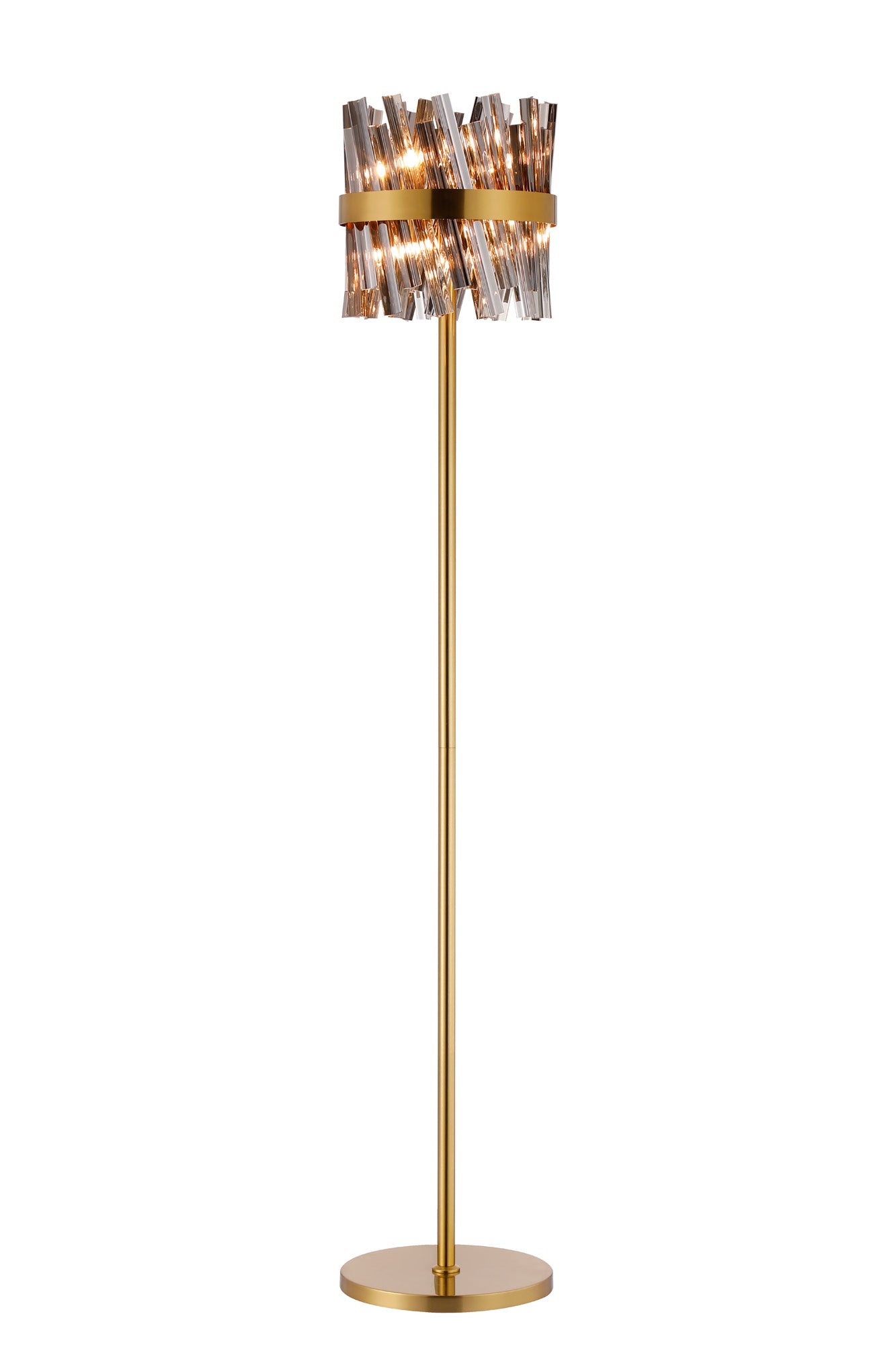 Melville 8 Light G9, Floor Lamp, Brass / Smoke