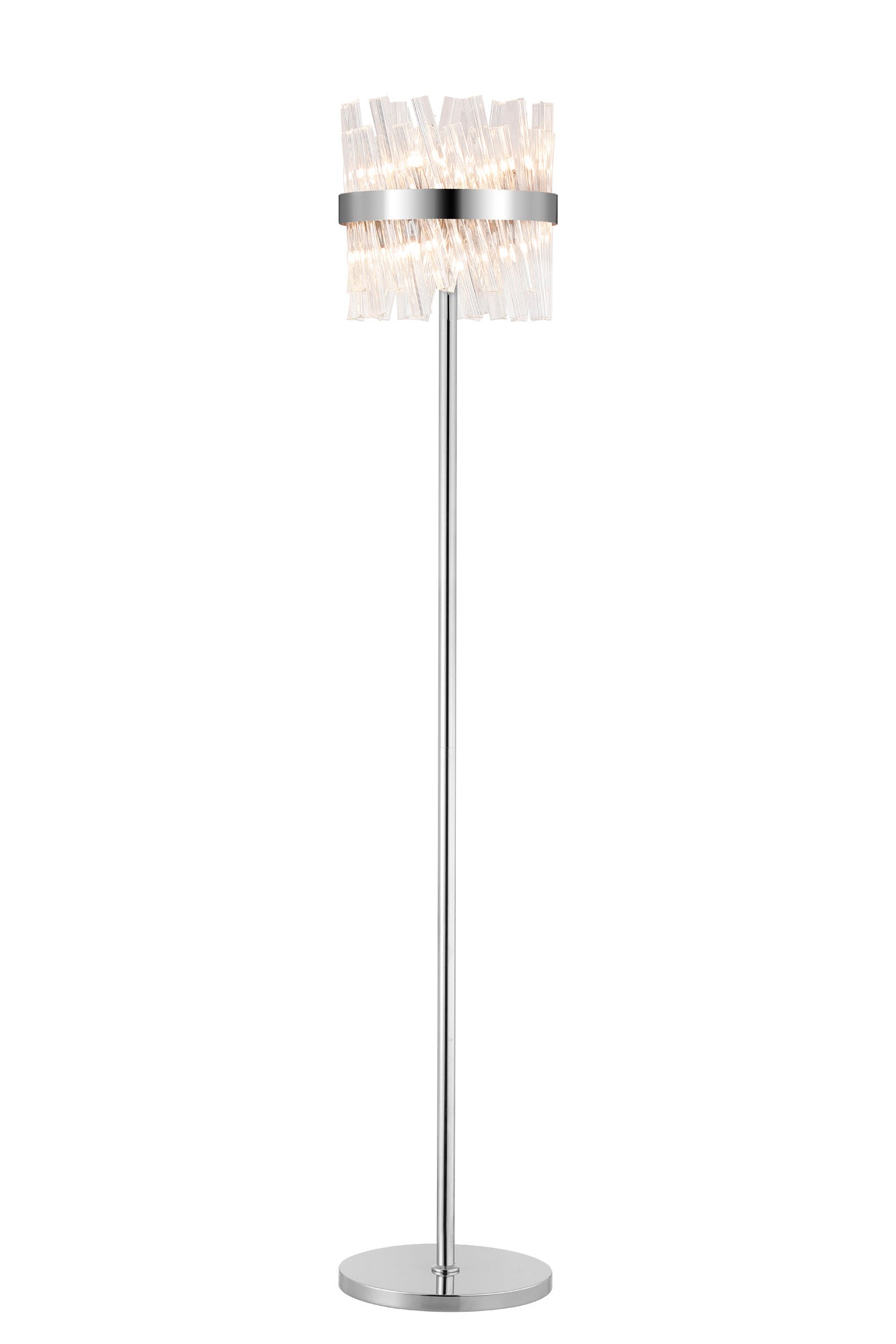 Melville 8 Light G9, Floor Lamp, Polished Nickel / Clear