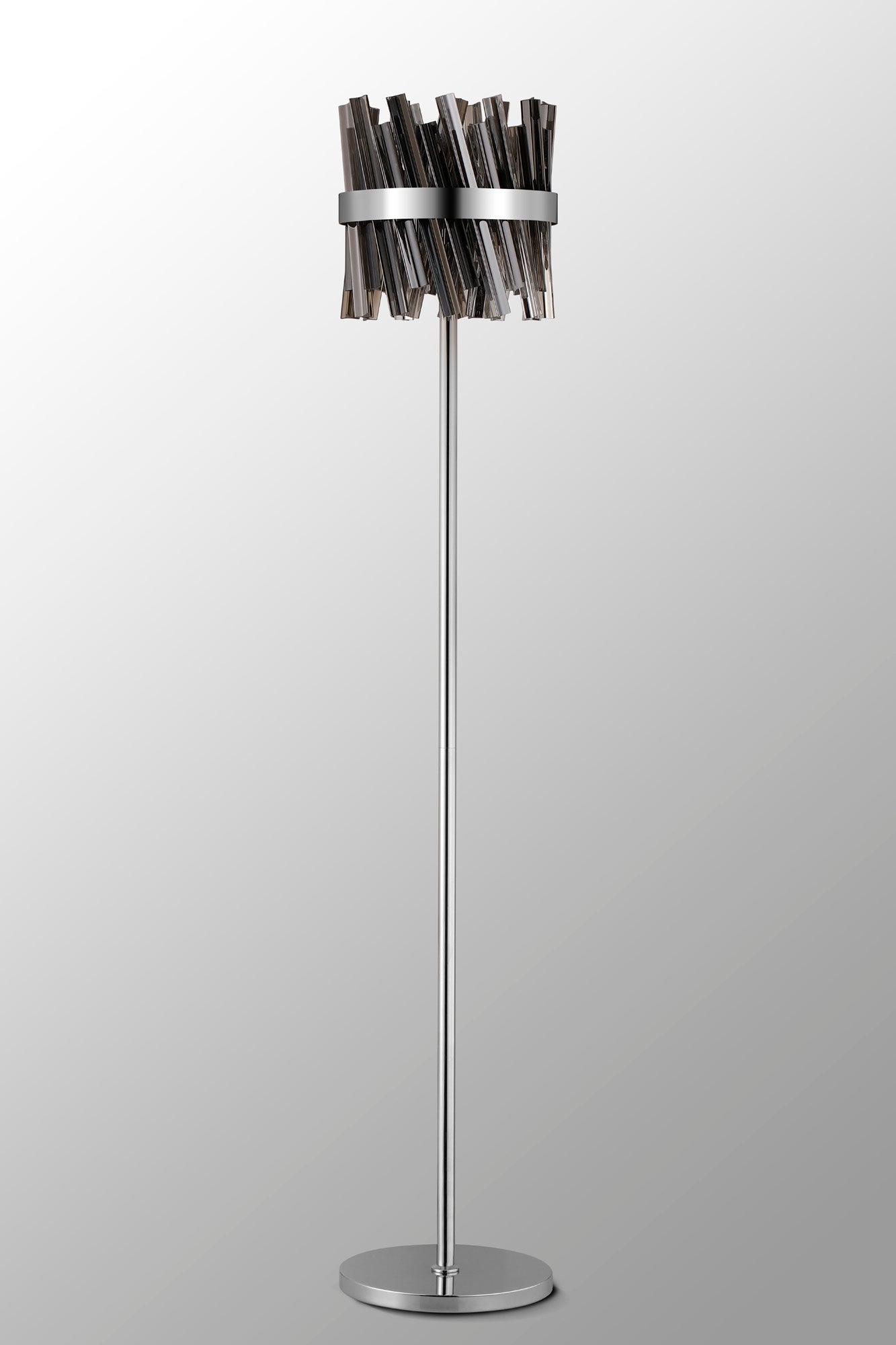 Melville 8 Light G9, Floor Lamp, Polished Nickel / Smoke