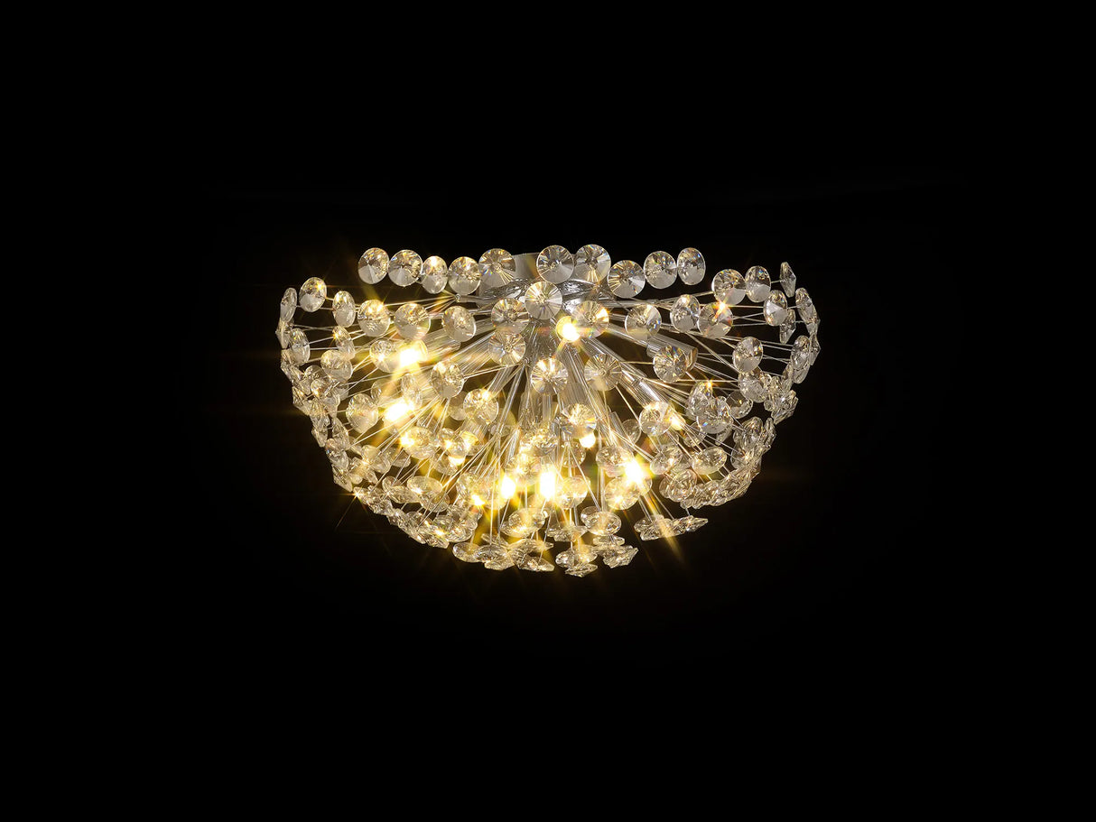 Byrne Ceiling 50cm 11 x G9 Polished Chrome/Crystal