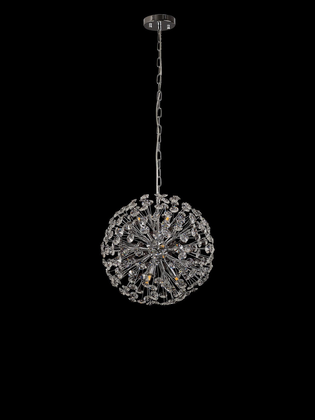 Byrne Pendant 40cm Sphere 9 Light G9 Polished Chrome / Crystal