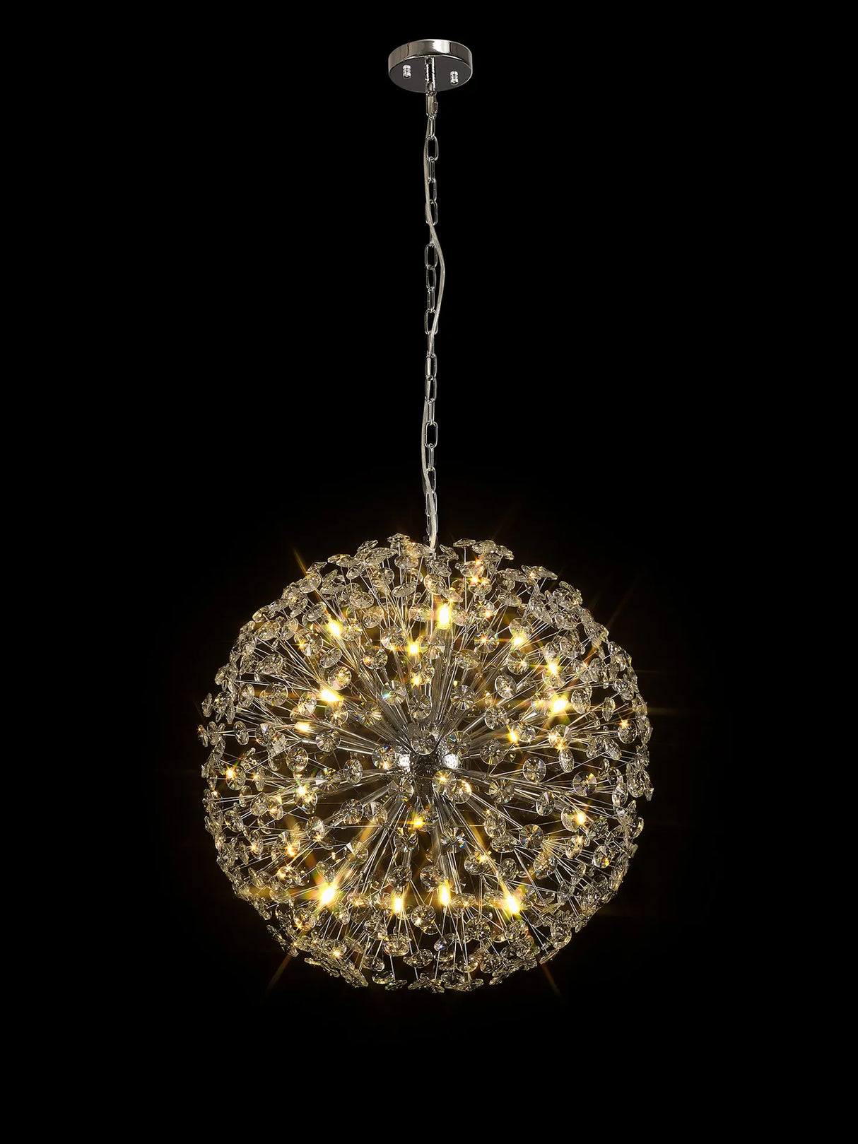 Byrne 60cm Sphere Pendant 16 x G9 Polished Chrome/Crystal