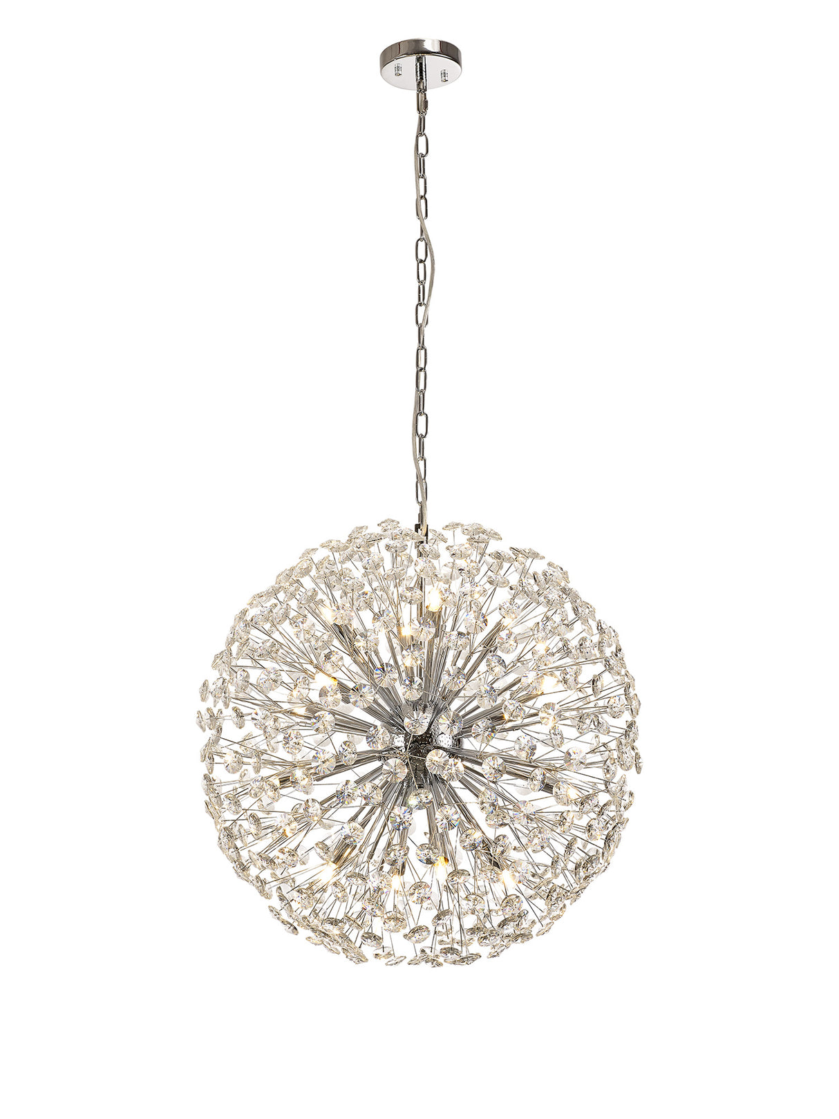 Byrne Pendant 60cm Sphere 16 Light G9 Polished Chrome / Crystal