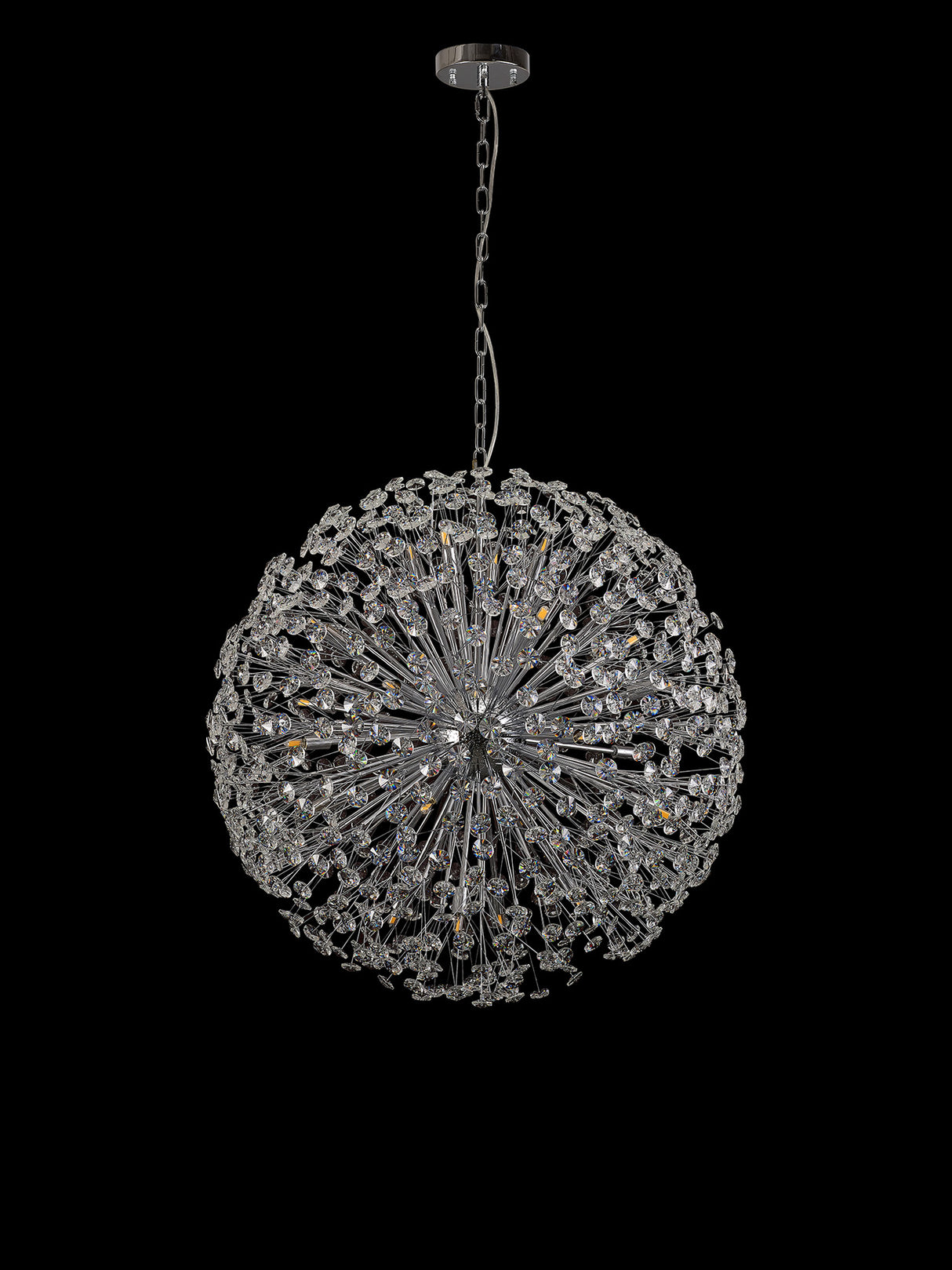 Byrne Pendant 80cm Sphere 24 Light G9 Polished Chrome / Crystal, Item Weight: 19.7kg