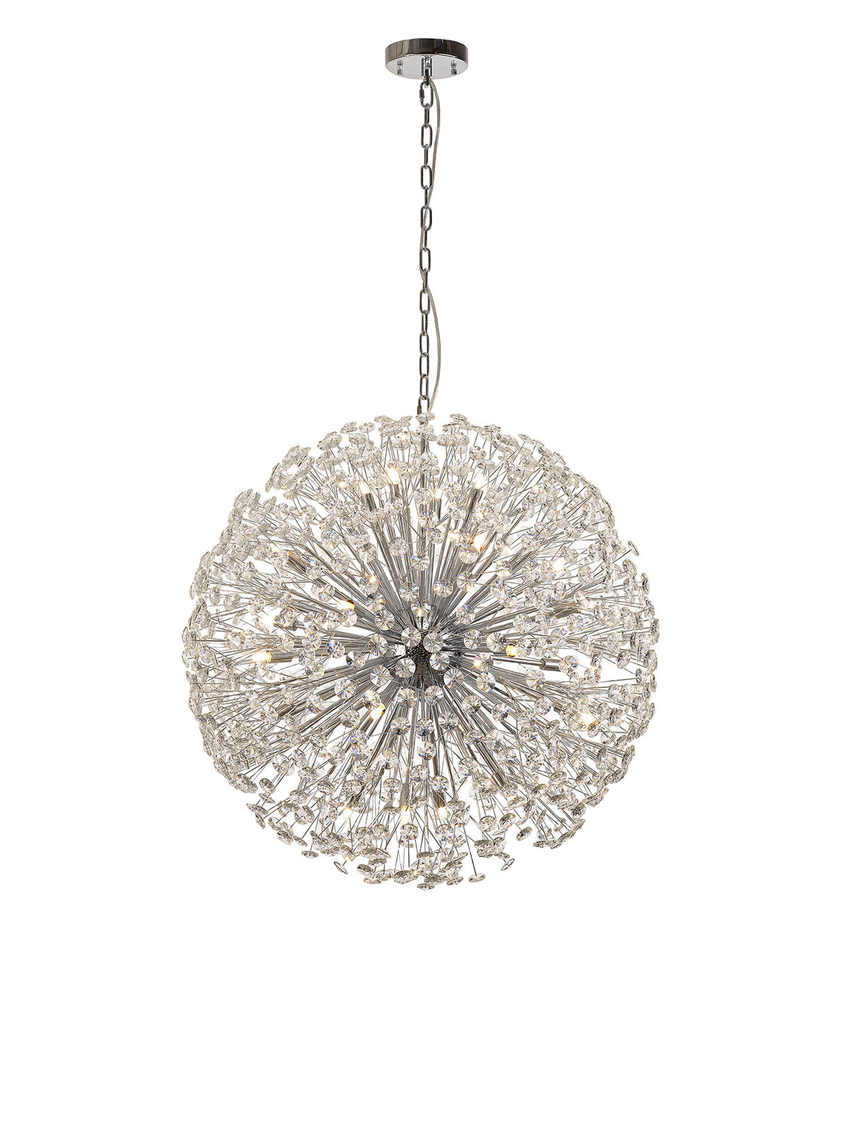 Byrne Pendant 80cm Sphere 24 Light G9 Polished Chrome / Crystal, Item Weight: 19.7kg