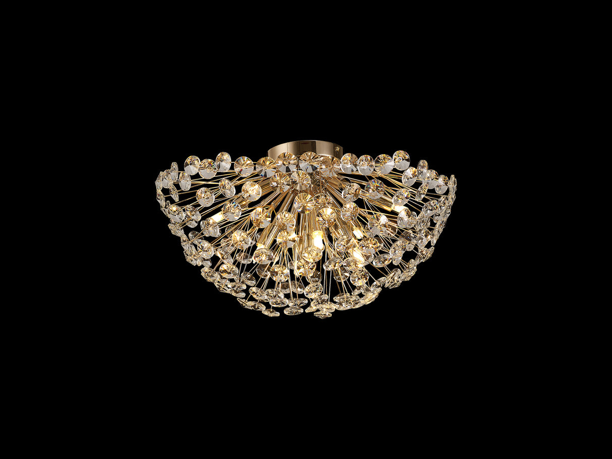 Byrne Ceiling 50cm 11 Light G9 French Gold / Crystal