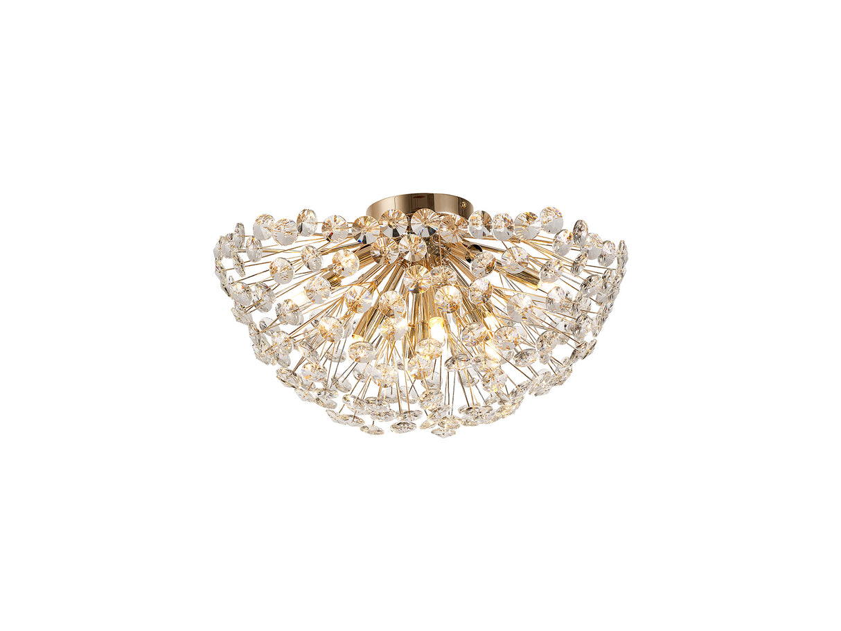 Byrne Ceiling 50cm 11 Light G9 French Gold / Crystal