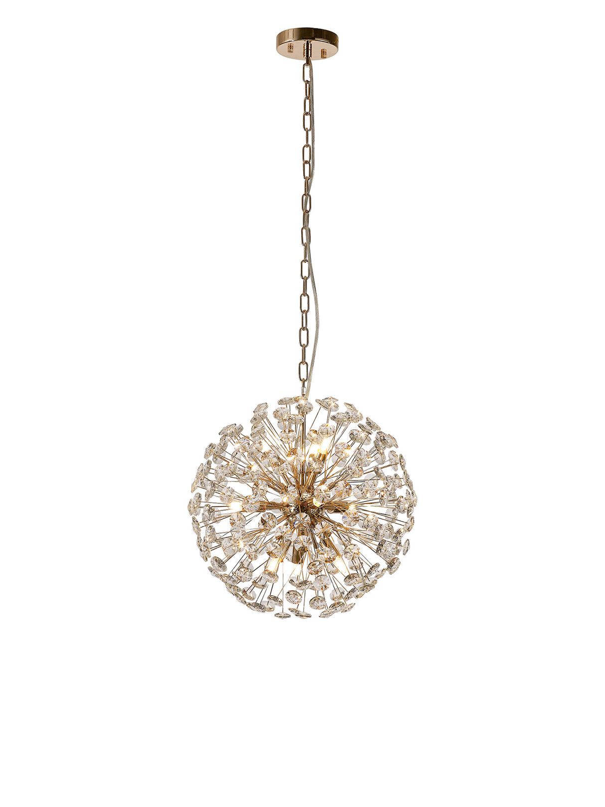 Byrne Pendant 40cm Sphere 9 Light G9 French Gold / Crystal