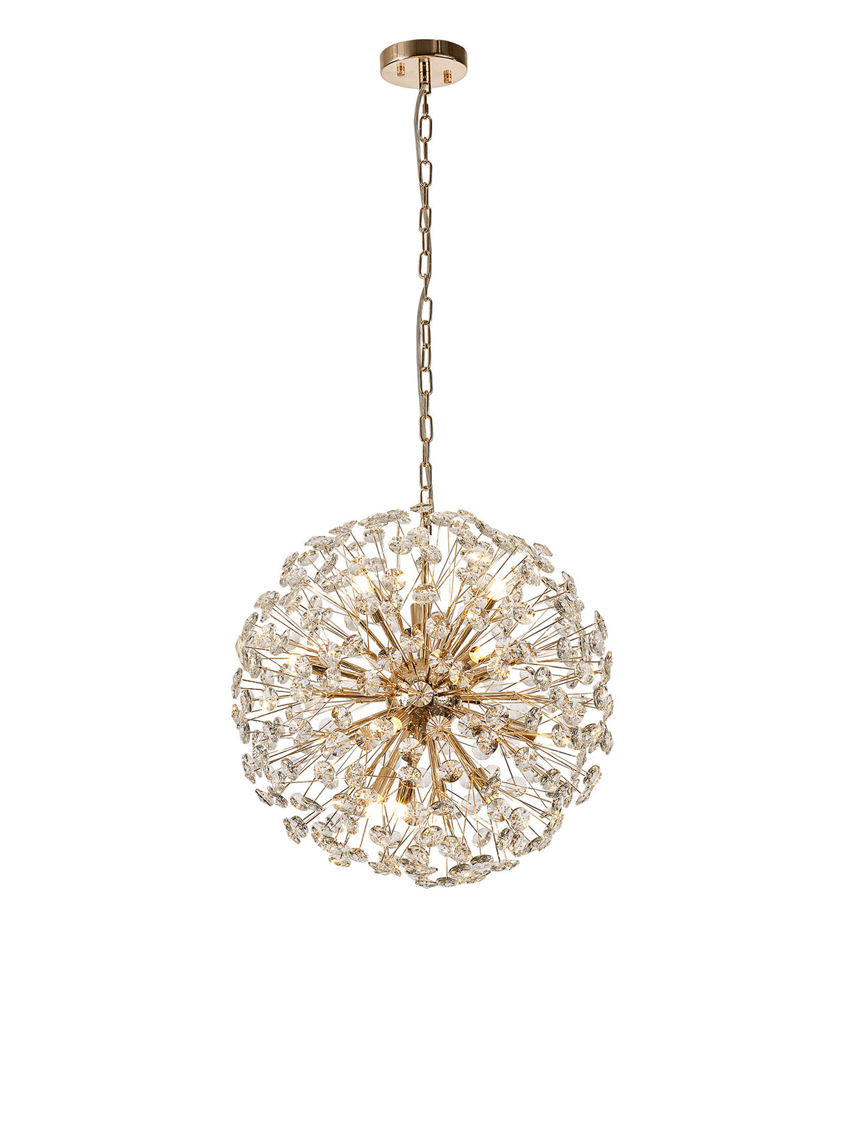 Byrne Pendant 50cm Sphere 12 Light G9 French Gold / Crystal