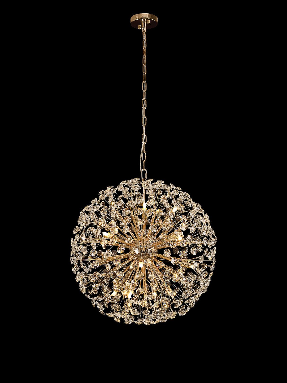 Byrne Pendant 60cm Sphere 16 Light G9 French Gold / Crystal