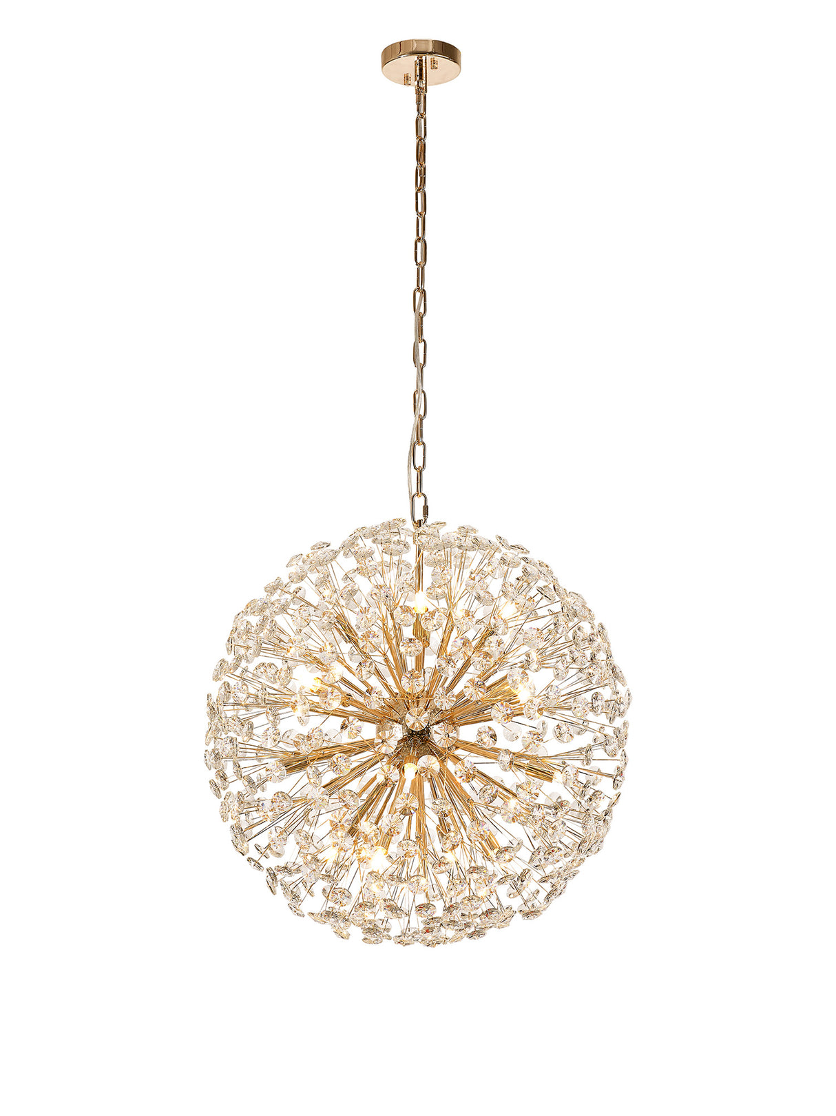 Byrne Pendant 60cm Sphere 16 Light G9 French Gold / Crystal