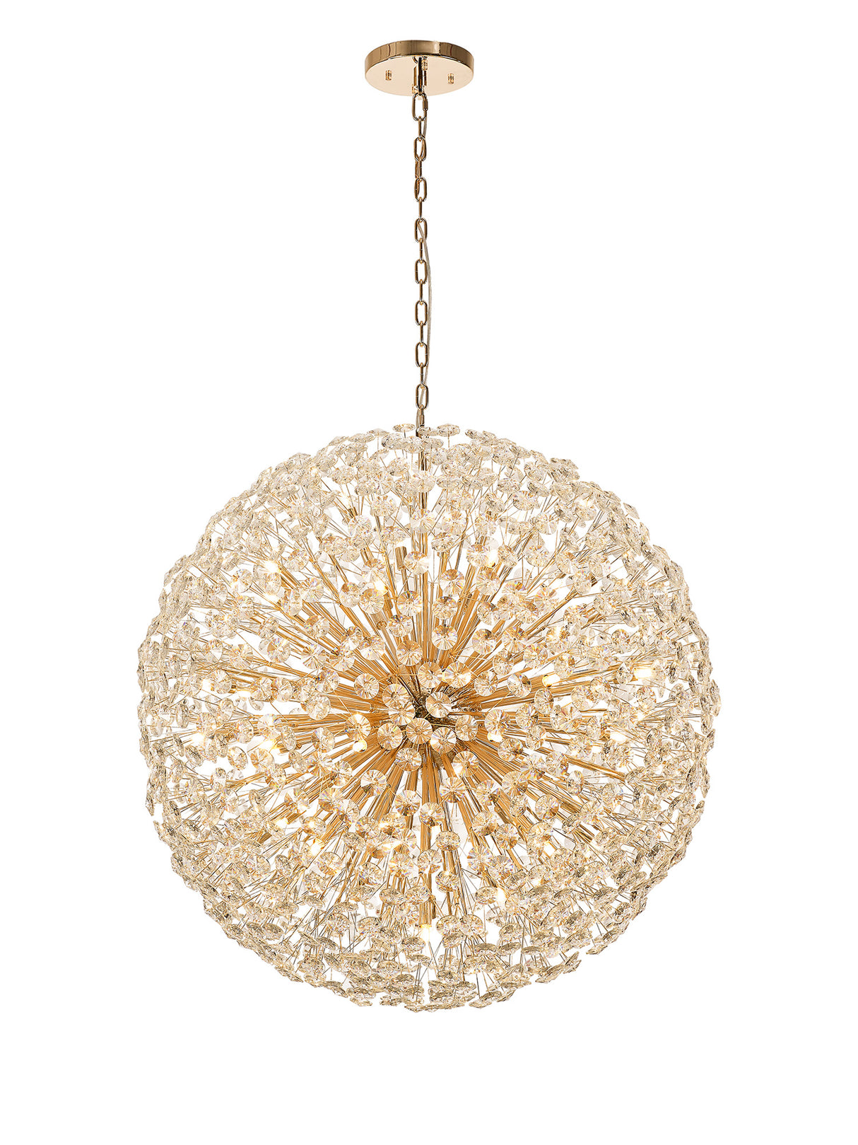 Byrne Pendant 1m Sphere 48 Light G9 French Gold / Crystal, Item Weight: 42.5kg
