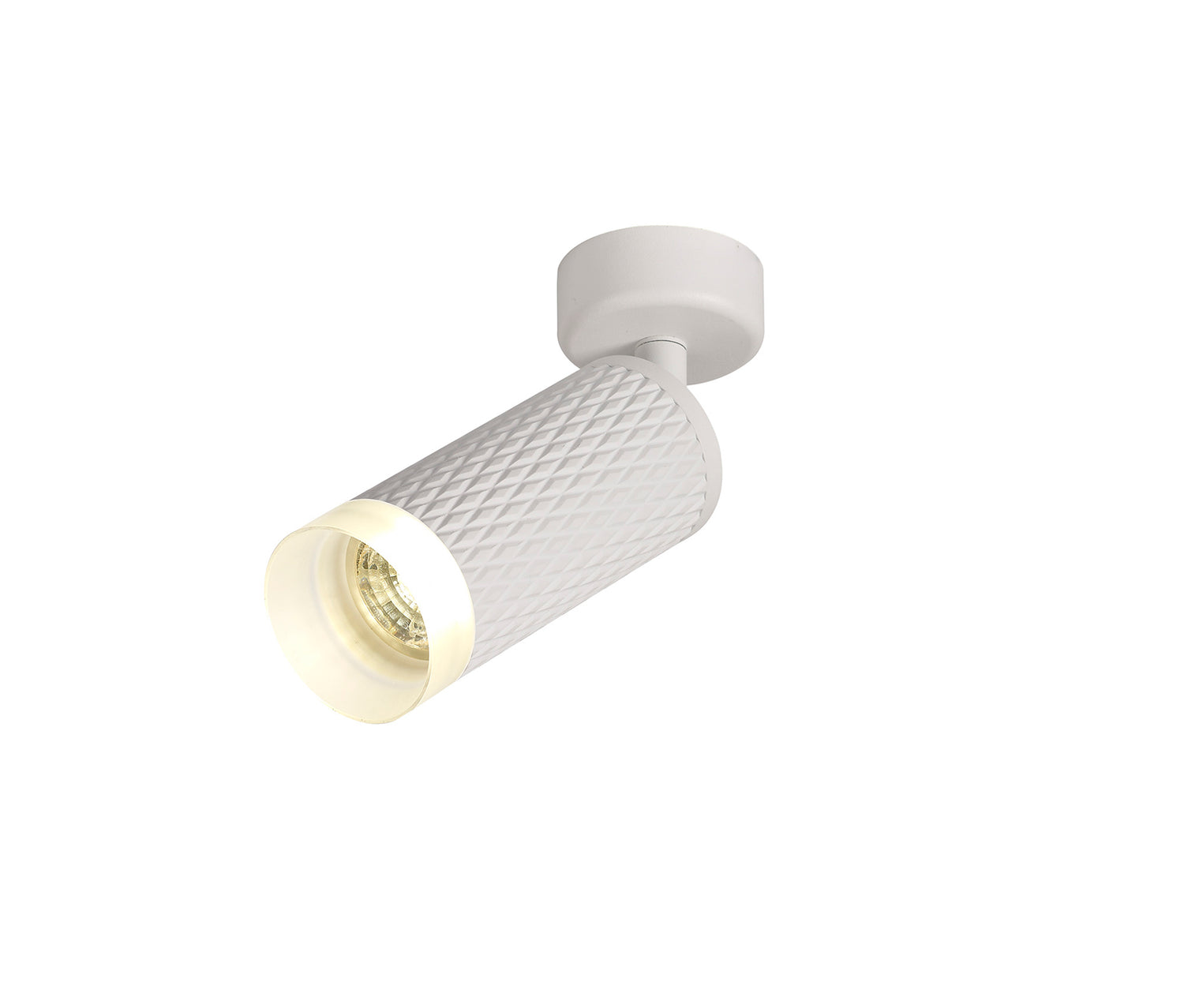 Tueart Adjustable 1 Light Surface Mounted Ceiling/Wall Spot Light  GU10, Sand White/Acrylic Ring