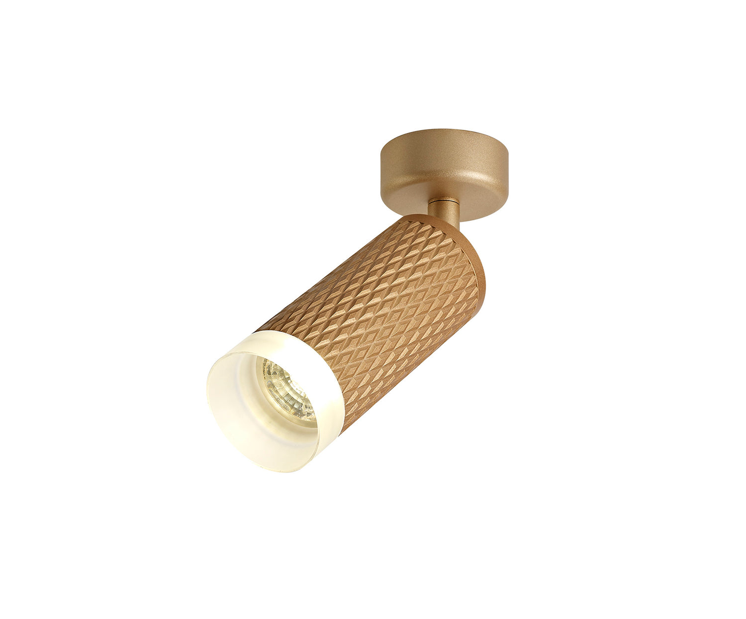 Tueart Adjustable 1 Light Surface Mounted Ceiling/Wall Spot Light  GU10, Champagne Gold/Acrylic Ring