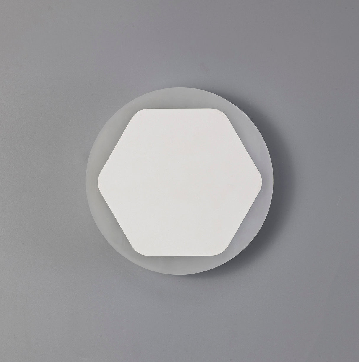 Proctor Magnetic Base Wall Lamp, 12W LED 3000K 498lm, 15/19cm Horizontal Hexagonal Centre, Sand White/Round Acrylic Frosted Diffuser