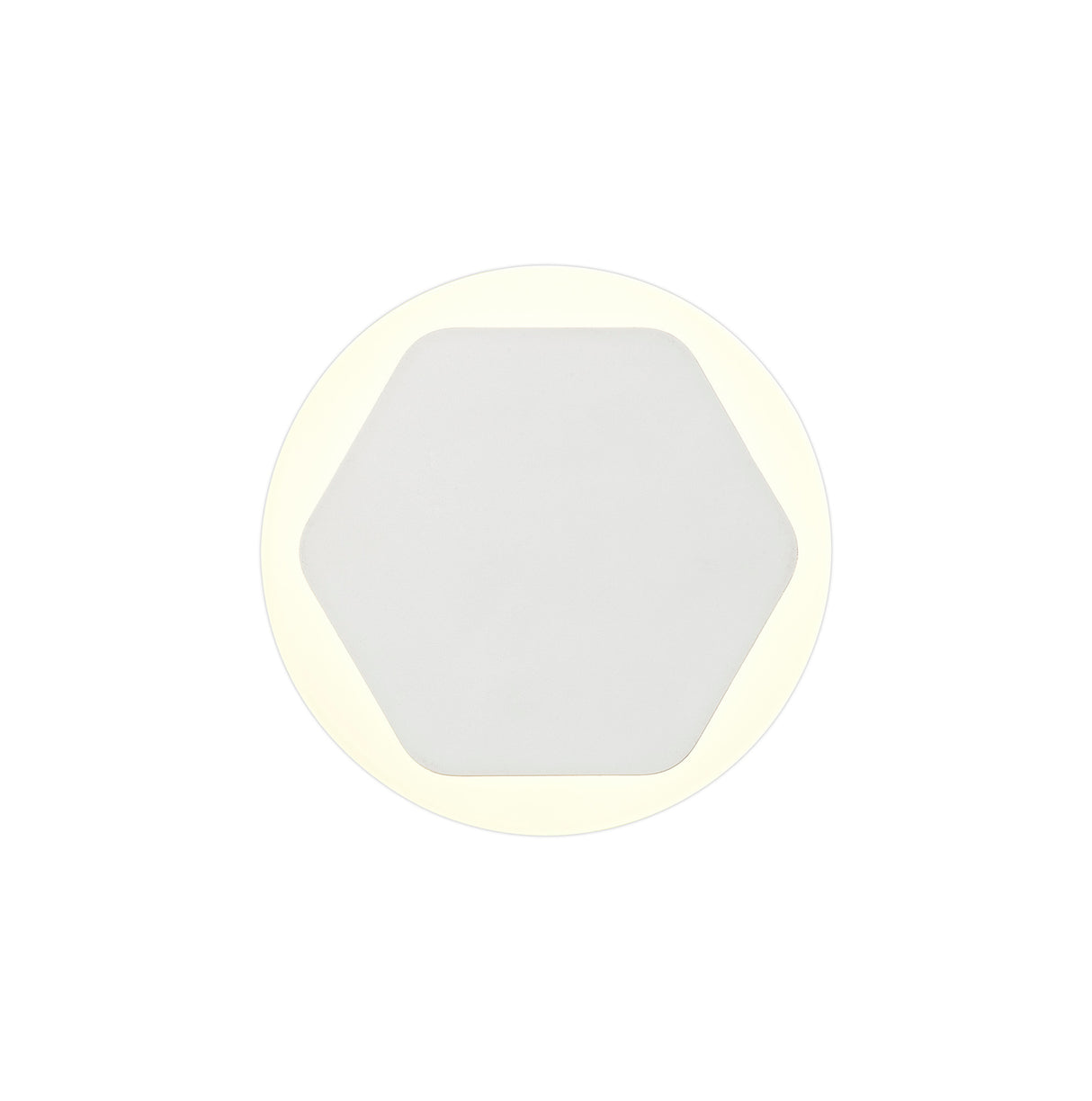 Proctor Magnetic Base Wall Lamp, 12W LED 3000K 498lm, 15/19cm Horizontal Hexagonal Centre, Sand White/Round Acrylic Frosted Diffuser