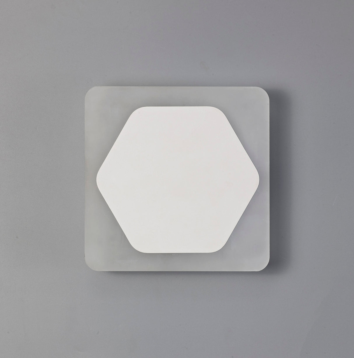 Proctor Magnetic Base Wall Lamp, 12W LED 3000K 498lm, 15cm Horizontal Hexagonal 19cm Square Centre, Sand White/Acrylic Frosted Diffuser