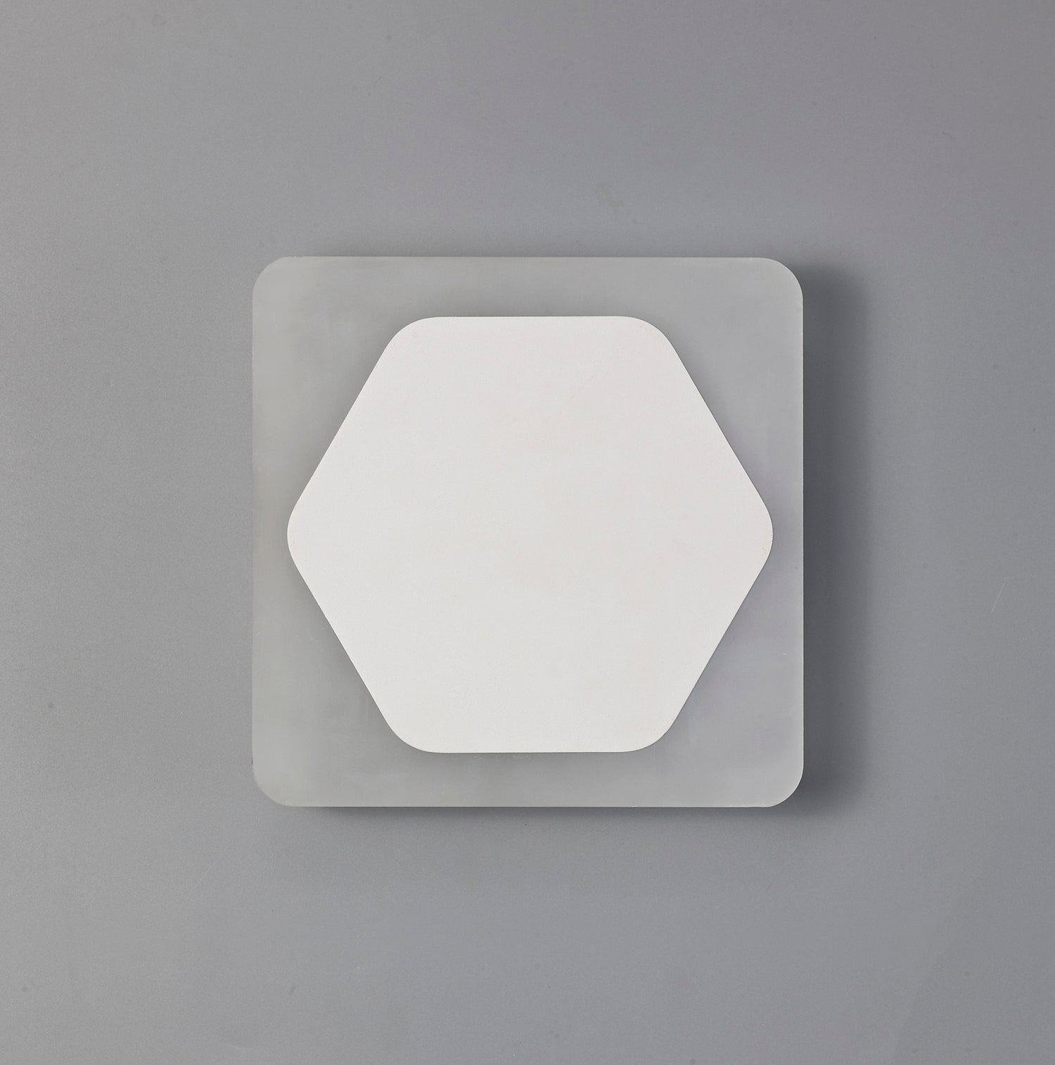 Proctor Magnetic Base Wall Lamp, 12W LED 3000K 498lm, 15cm Horizontal Hexagonal 19cm Square Centre, Sand White/Acrylic Frosted Diffuser