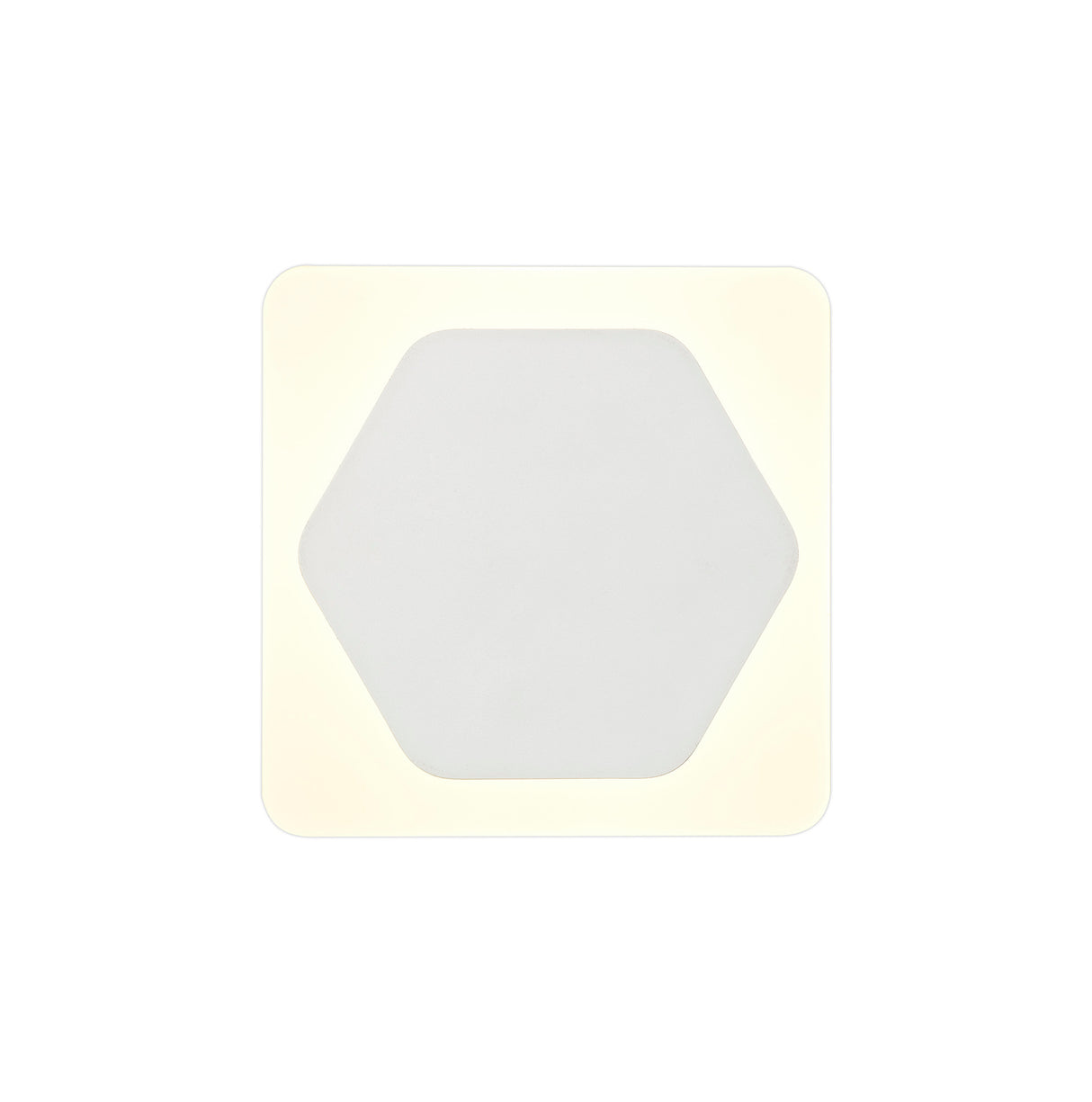 Proctor Magnetic Base Wall Lamp, 12W LED 3000K 498lm, 15cm Horizontal Hexagonal 19cm Square Centre, Sand White/Acrylic Frosted Diffuser