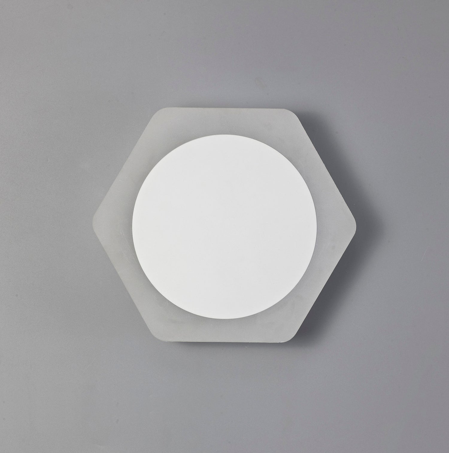 Proctor Magnetic Base Wall Lamp, 12W LED 3000K 498lm, 15cm Round 19cm Horizontal Hexagonal Centre, Sand White/Acrylic Frosted Diffuser