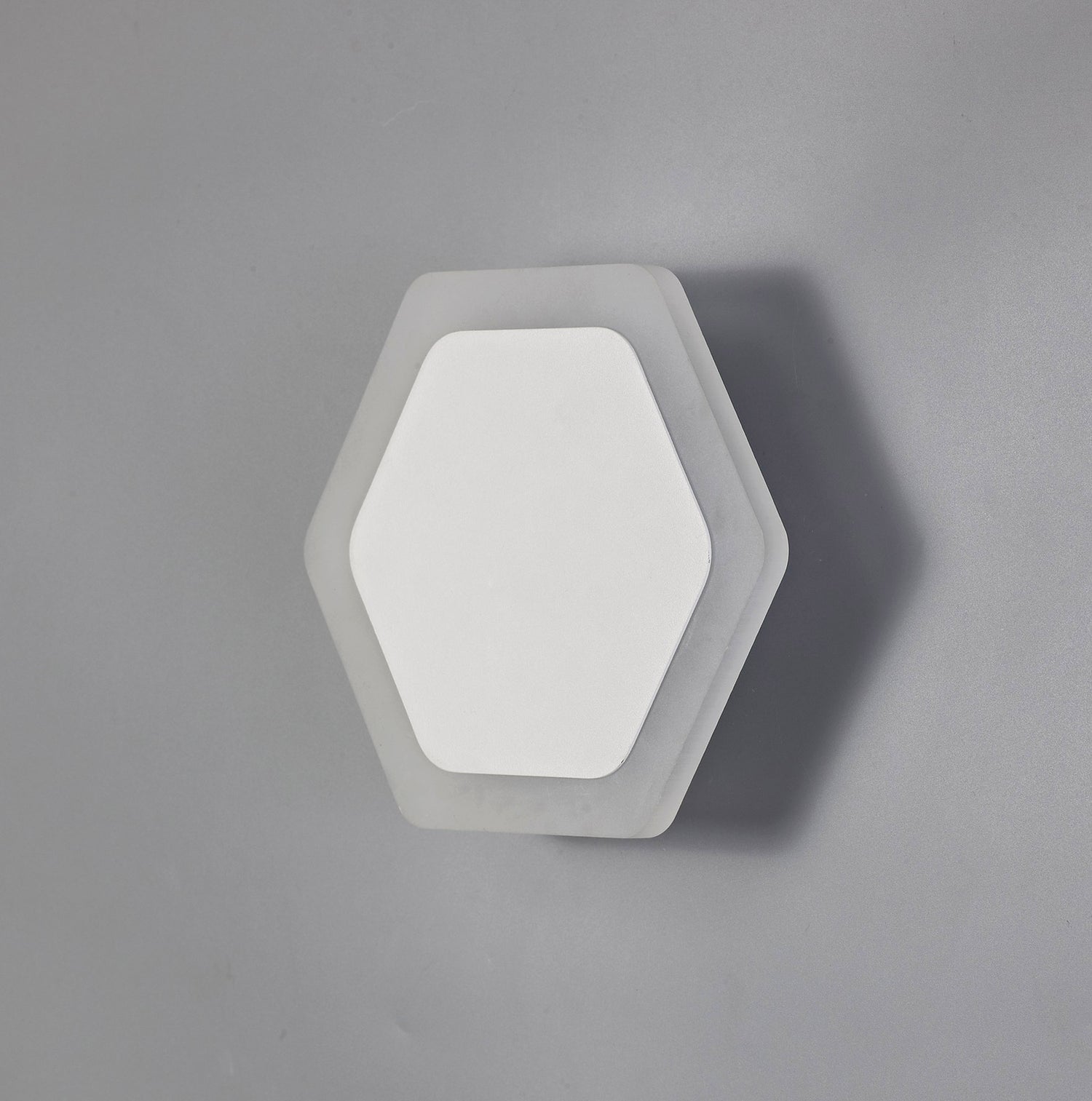 Proctor Magnetic Base Wall Lamp, 12W LED 3000K 498lm, 15/19cm Horizontal Hexagonal Centre, Sand White/Acrylic Frosted Diffuser