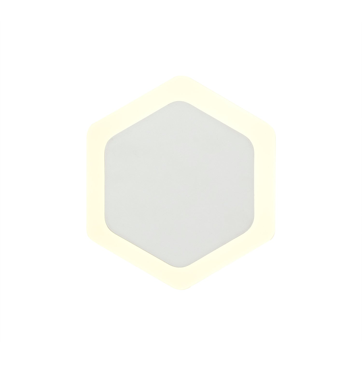 Proctor Magnetic Base Wall Lamp, 12W LED 3000K 498lm, 15/19cm Vertical Hexagonal Centre, Sand White/Acrylic Frosted Diffuser