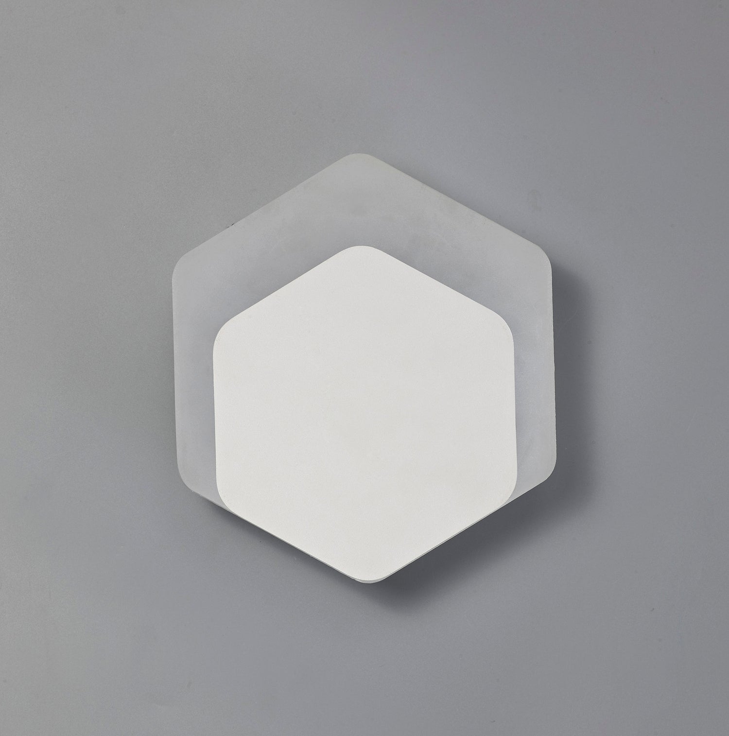 Proctor Magnetic Base Wall Lamp, 12W LED 3000K 498lm, 15/19cm Vertical Hexagonal Bottom Offset, Sand White/Acrylic Frosted Diffuser