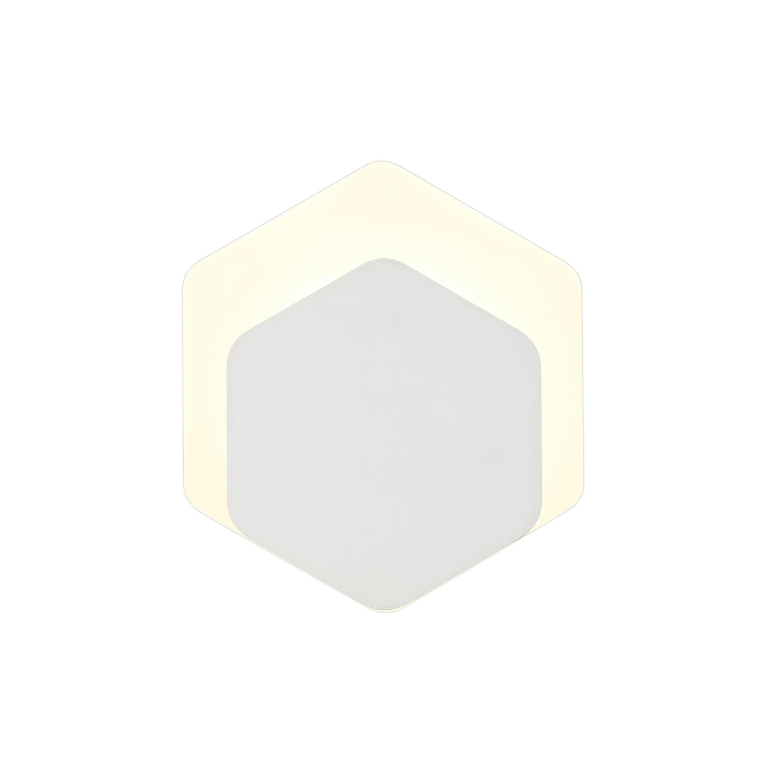 Proctor Magnetic Base Wall Lamp, 12W LED 3000K 498lm, 15/19cm Vertical Hexagonal Bottom Offset, Sand White/Acrylic Frosted Diffuser