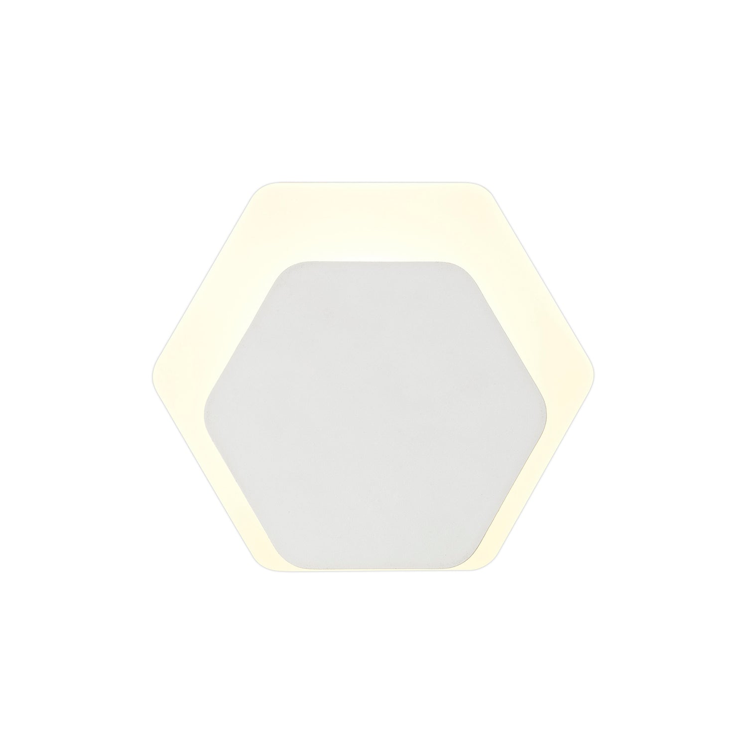 Proctor Magnetic Base Wall Lamp, 12W LED 3000K 498lm, 15/19cm Horizontal Hexagonal Bottom Offset, Sand White/Acrylic Frosted Diffuser
