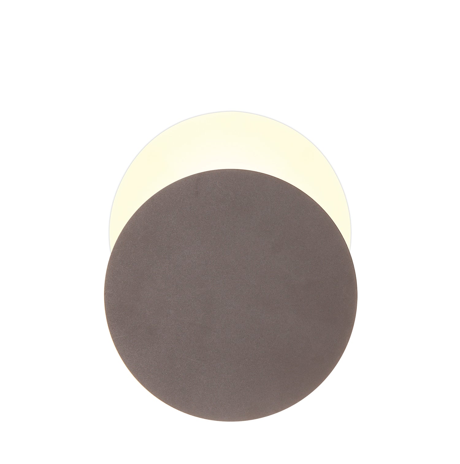 Proctor Magnetic Base Wall Lamp, 12W LED 3000K 498lm, 20/19cm Round Bottom Offset, Coffee/Acrylic Frosted Diffuser