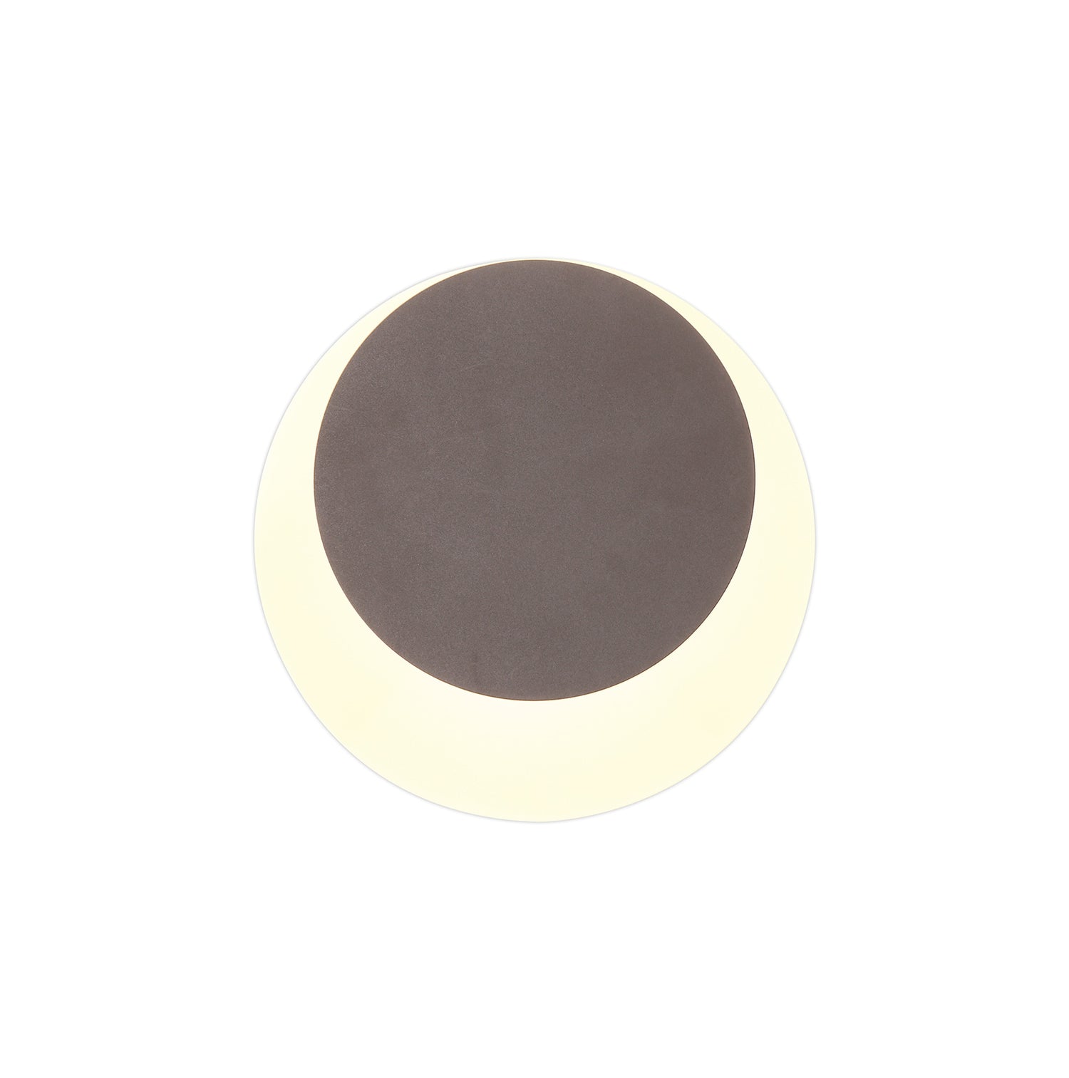 Proctor Magnetic Base Wall Lamp, 12W LED 3000K 498lm, 15/19cm Round Top Offset, Coffee/Acrylic Frosted Diffuser