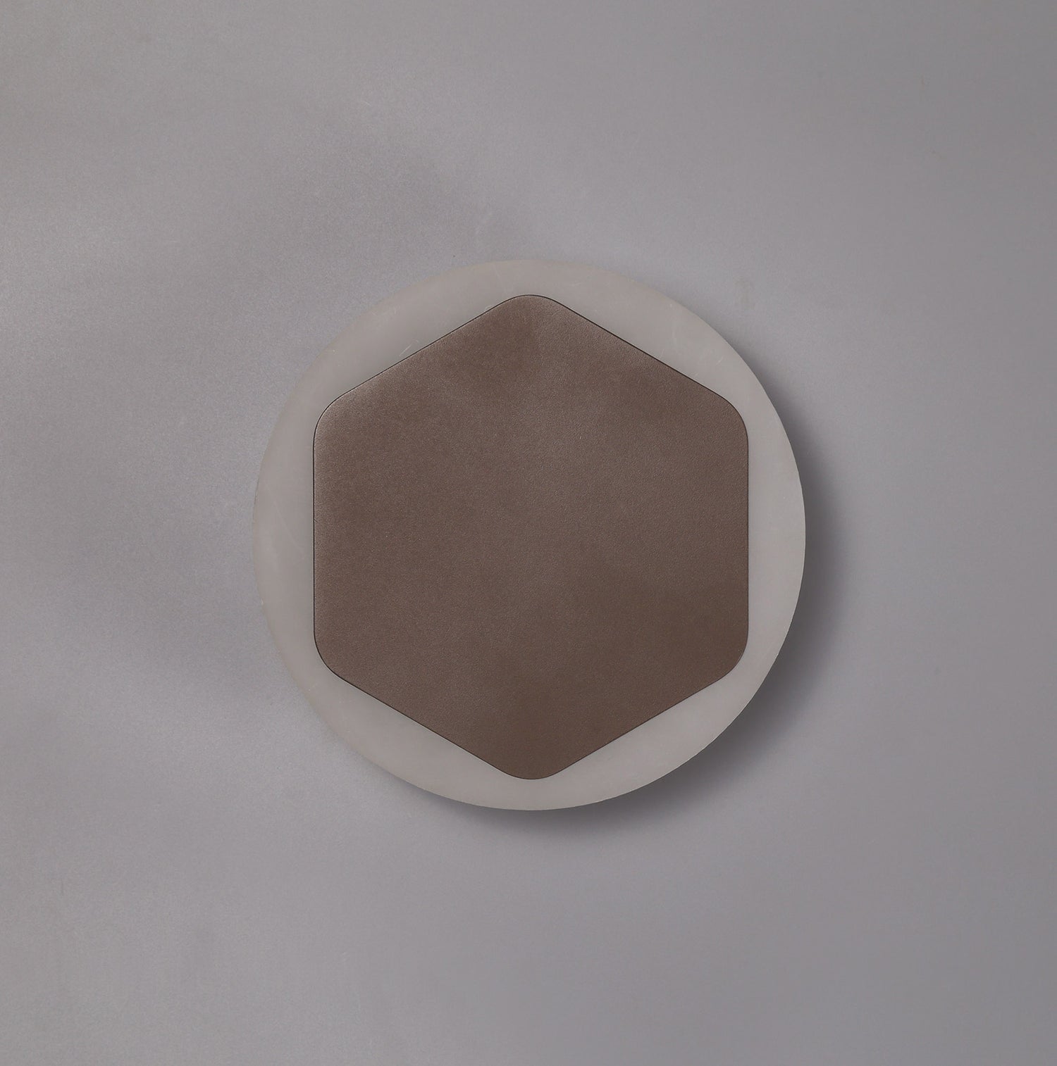 Proctor Magnetic Base Wall Lamp, 12W LED 3000K 498lm, 15cm Vertical Hexagonal 19cm Round Centre, Coffee/Acrylic Frosted Diffuser