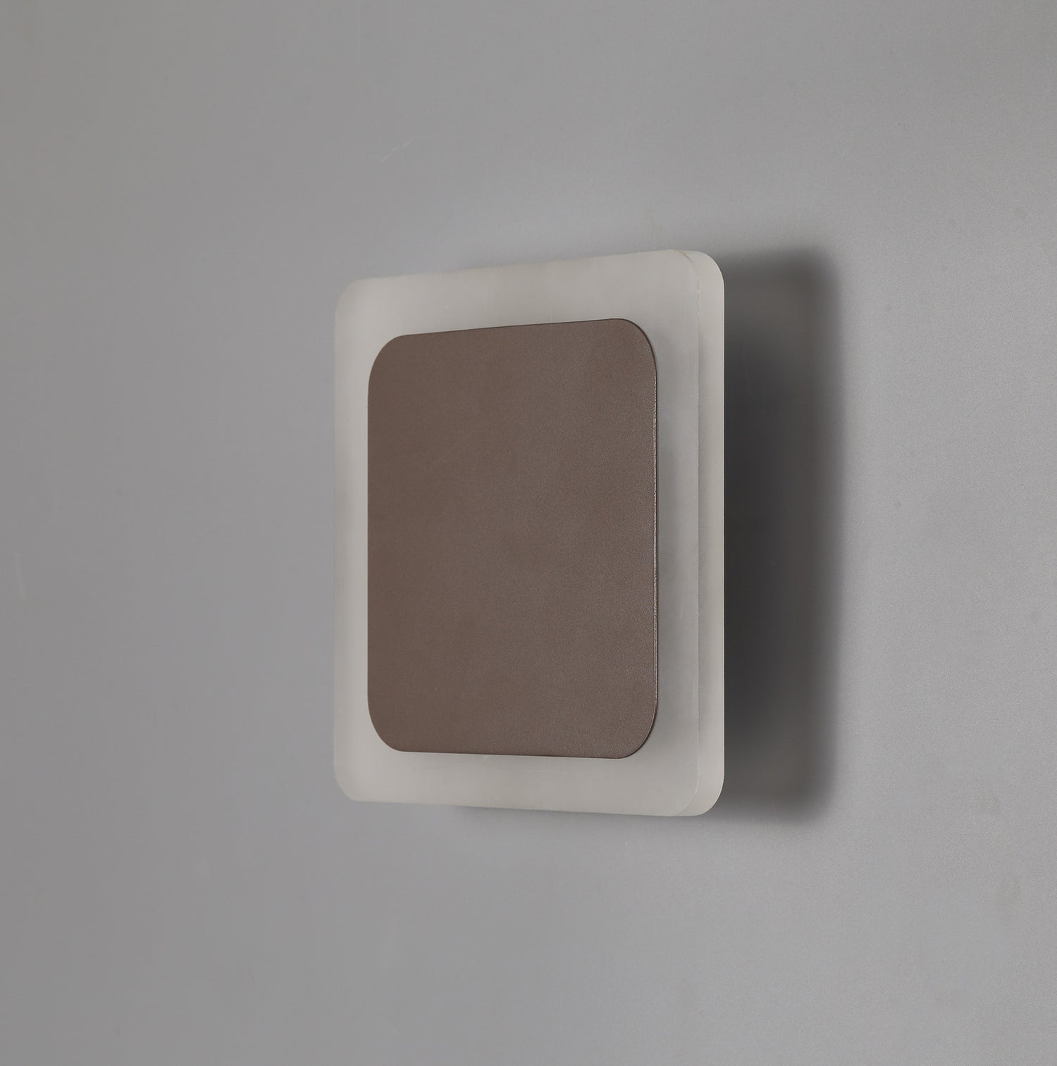 Proctor Magnetic Base Wall Lamp, 12W LED 3000K 498lm, 15/19cm Square Centre, Coffee/Acrylic Frosted Diffuser