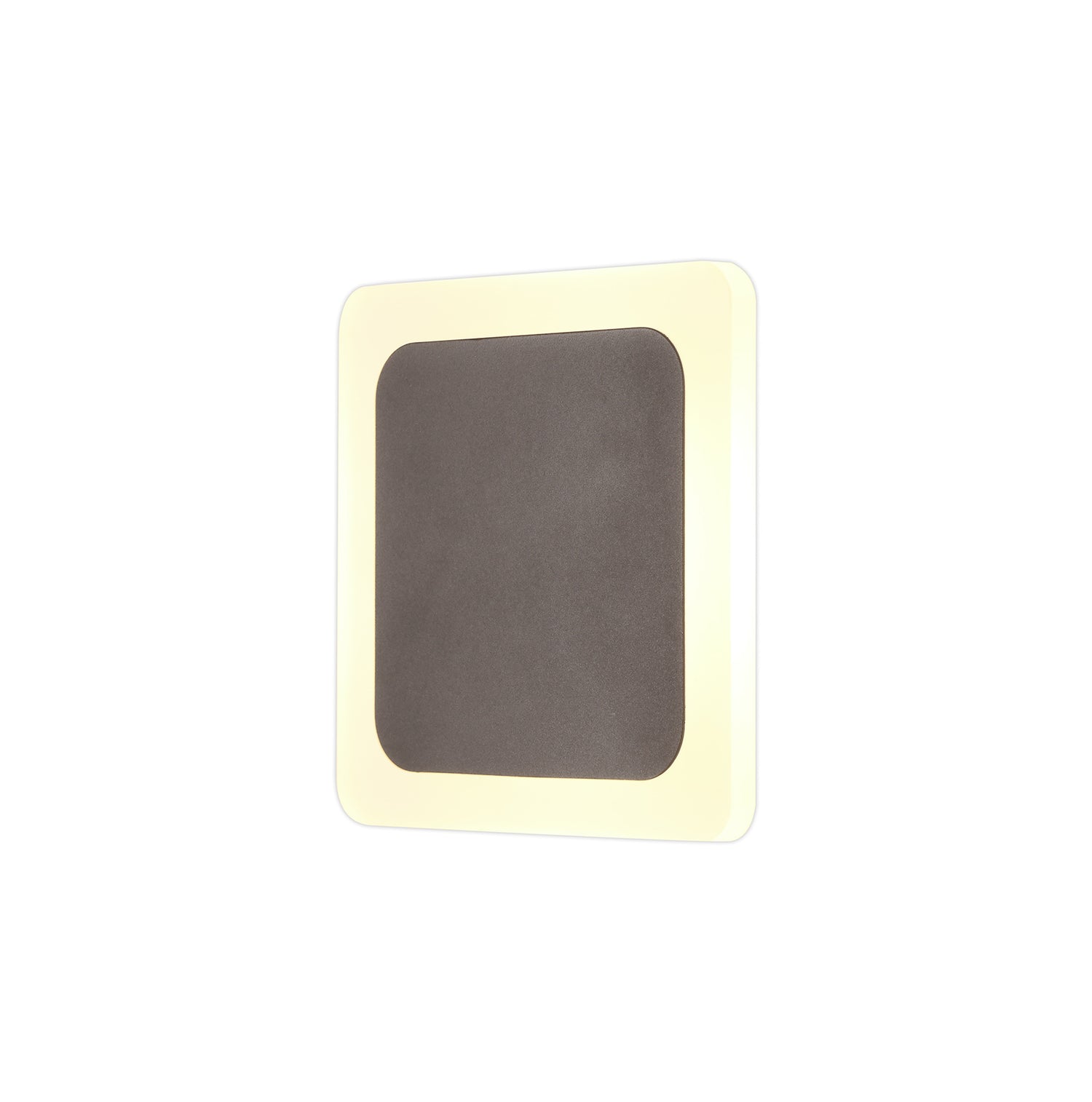 Proctor Magnetic Base Wall Lamp, 12W LED 3000K 498lm, 15/19cm Square Centre, Coffee/Acrylic Frosted Diffuser