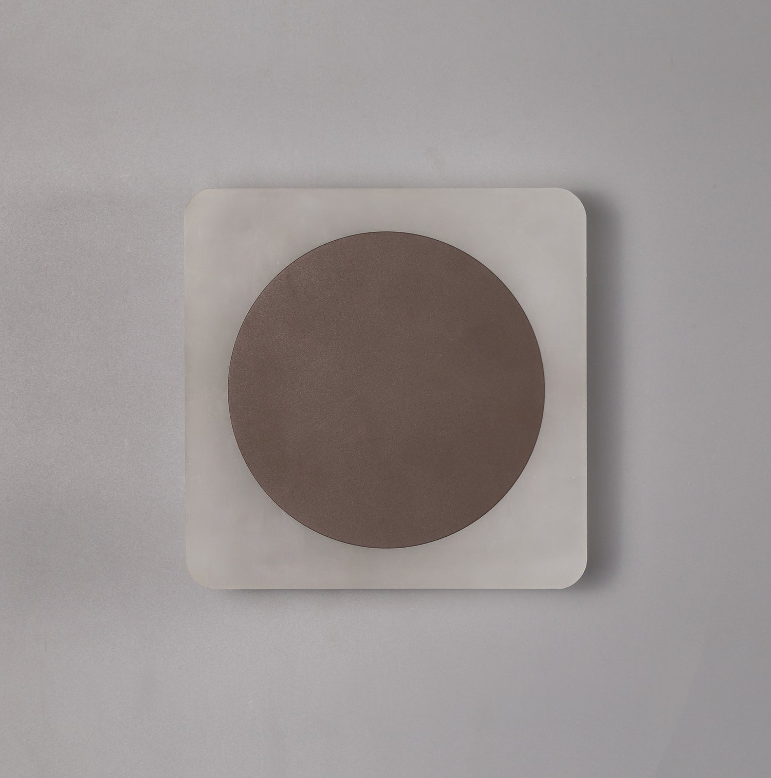 Proctor Magnetic Base Wall Lamp, 12W LED 3000K 498lm, 15cm Round 19cm Square Centre, Coffee/Acrylic Frosted Diffuser