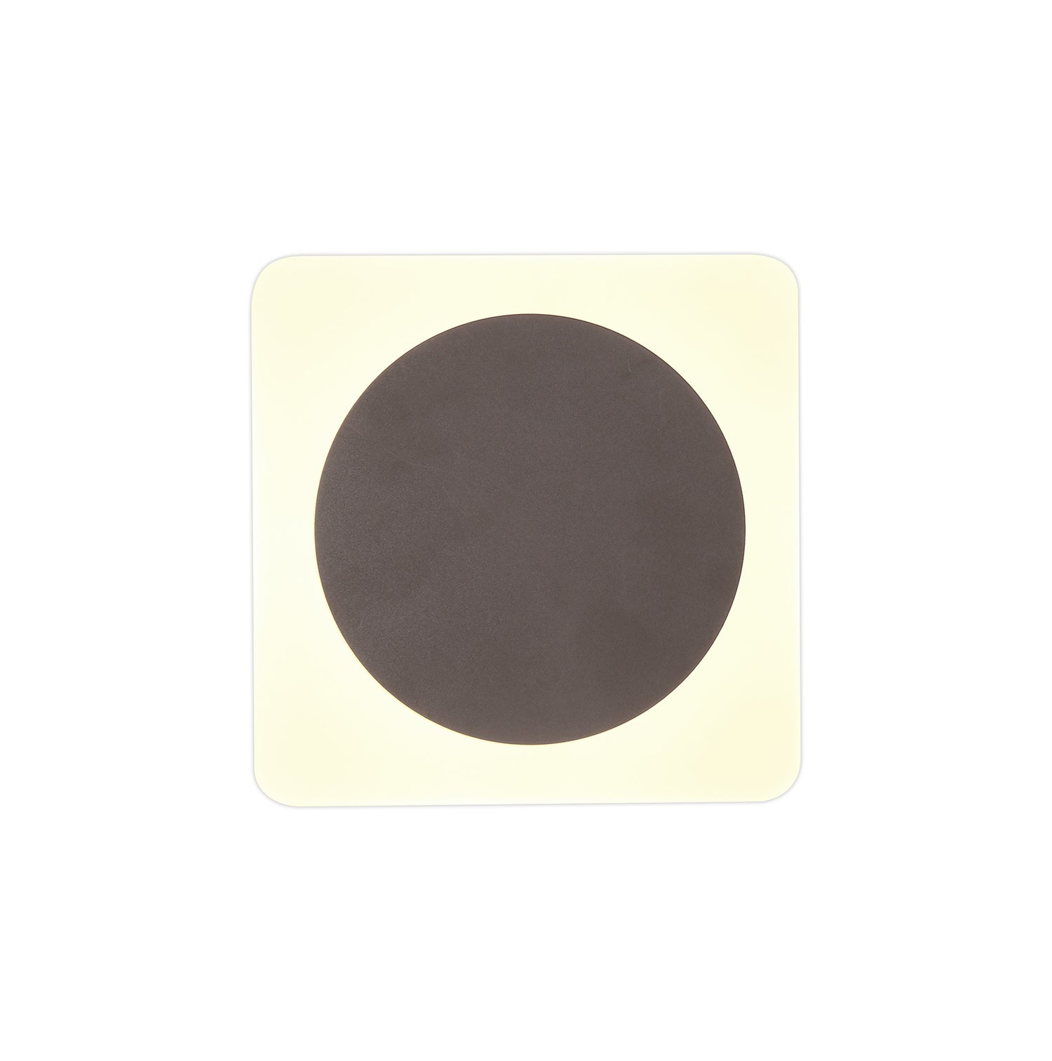 Proctor Magnetic Base Wall Lamp, 12W LED 3000K 498lm, 15cm Round 19cm Square Centre, Coffee/Acrylic Frosted Diffuser