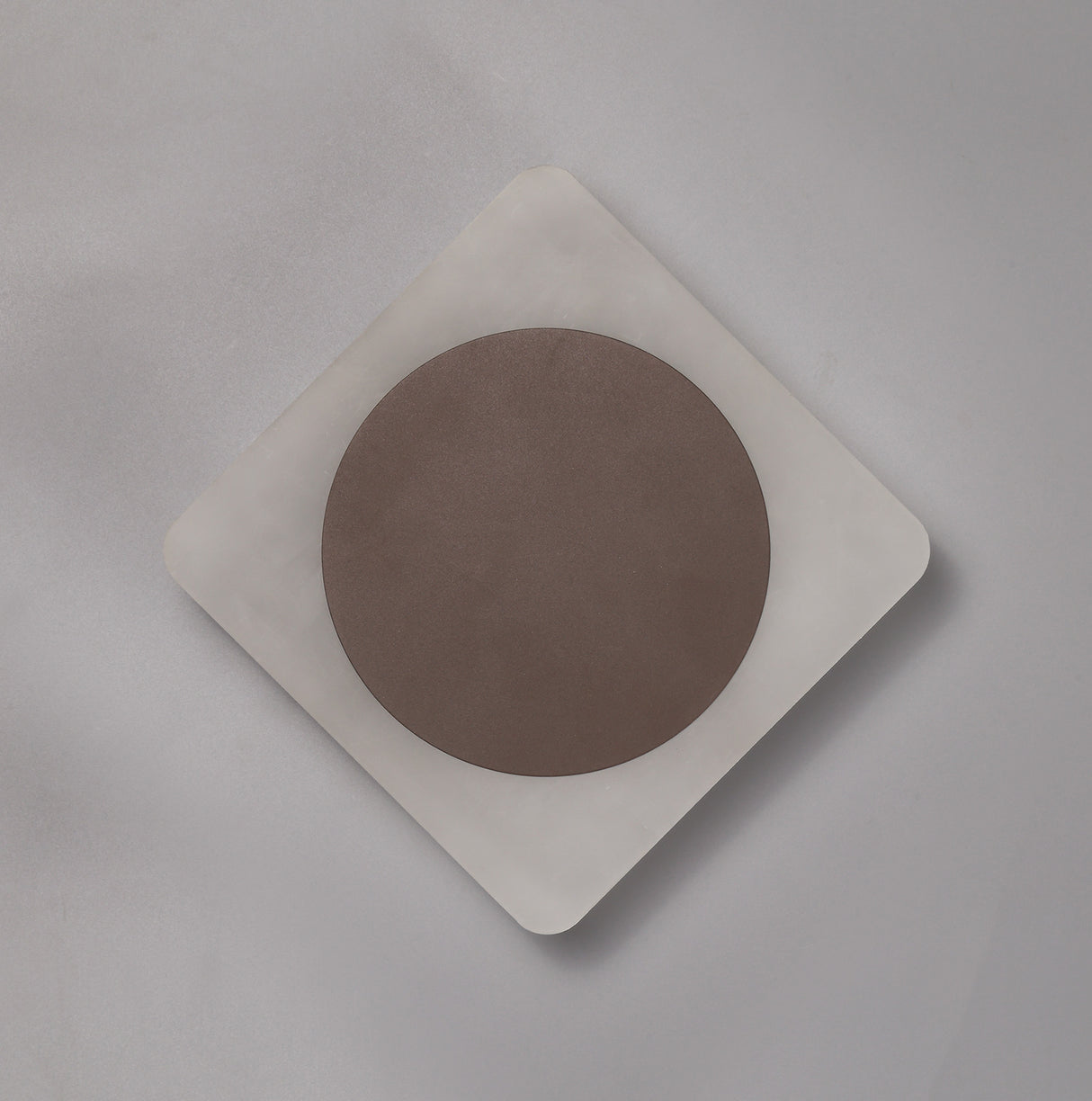 Proctor Magnetic Base Wall Lamp, 12W LED 3000K 498lm, 15cm Round 19cm Diamond Centre, Coffee/Acrylic Frosted Diffuser