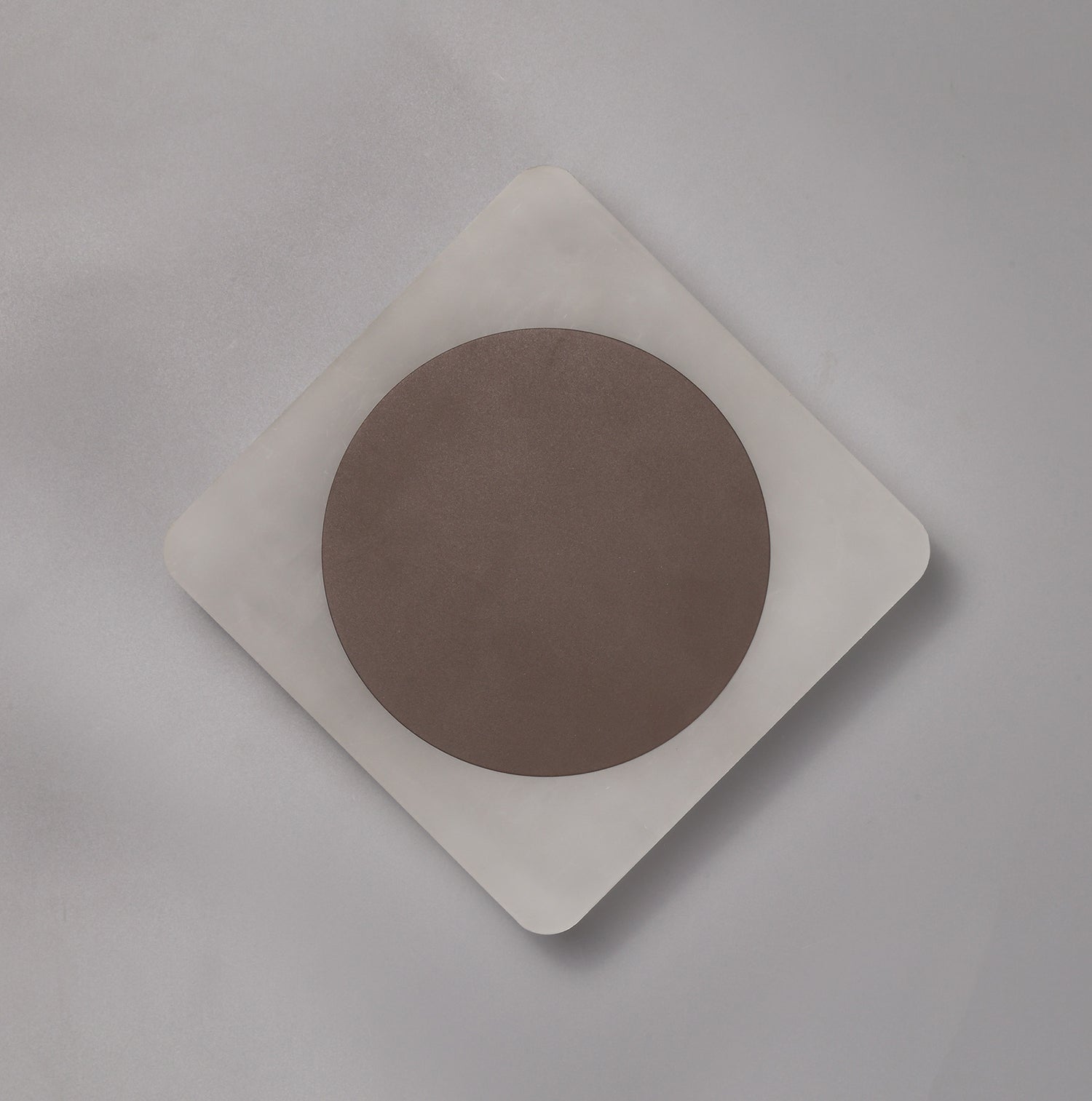 Proctor Magnetic Base Wall Lamp, 12W LED 3000K 498lm, 15cm Round 19cm Diamond Centre, Coffee/Acrylic Frosted Diffuser