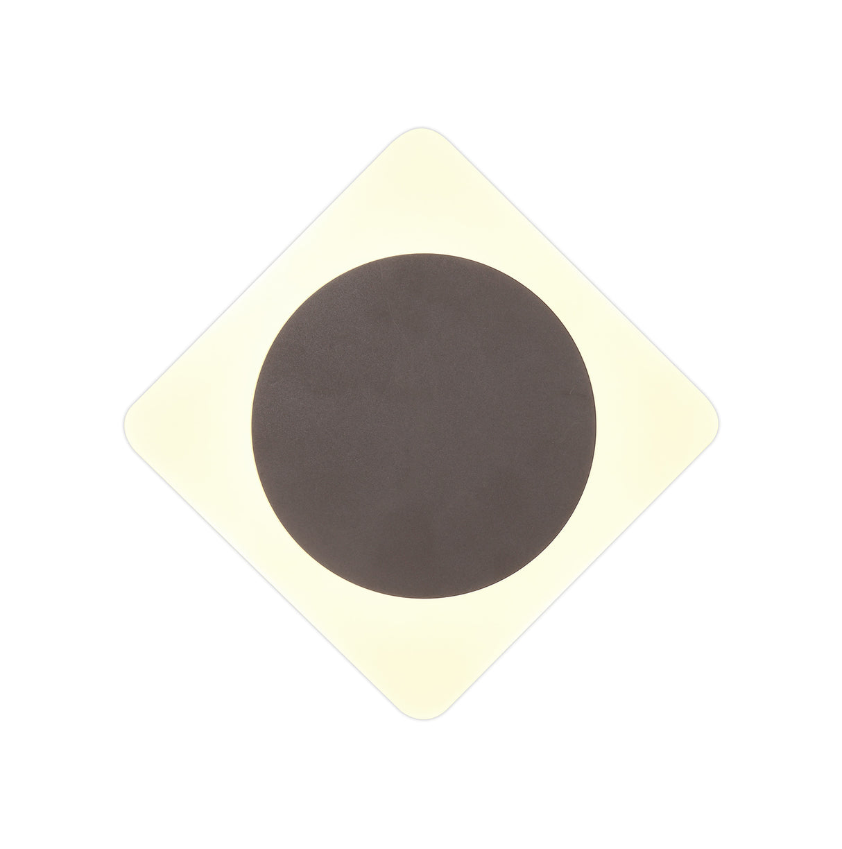 Proctor Magnetic Base Wall Lamp, 12W LED 3000K 498lm, 15cm Round 19cm Diamond Centre, Coffee/Acrylic Frosted Diffuser