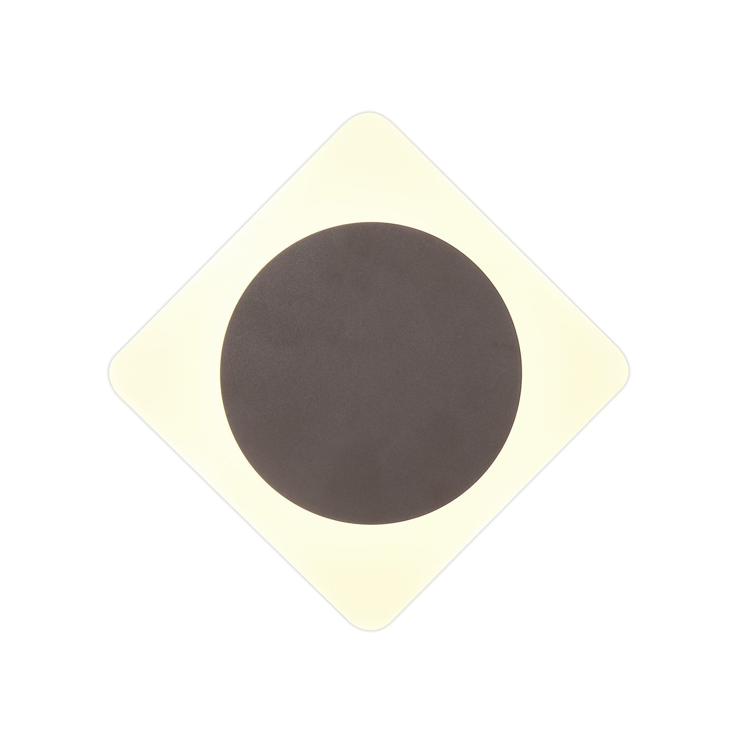 Proctor Magnetic Base Wall Lamp, 12W LED 3000K 498lm, 15cm Round 19cm Diamond Centre, Coffee/Acrylic Frosted Diffuser