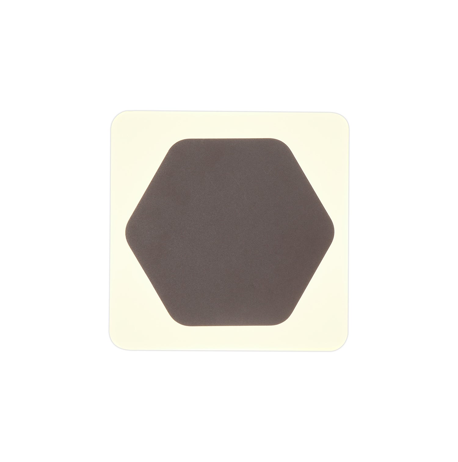 Proctor Magnetic Base Wall Lamp, 12W LED 3000K 498lm, 15cm Horizontal Hexagonal 19cm Square Centre, Coffee/Acrylic Frosted Diffuser