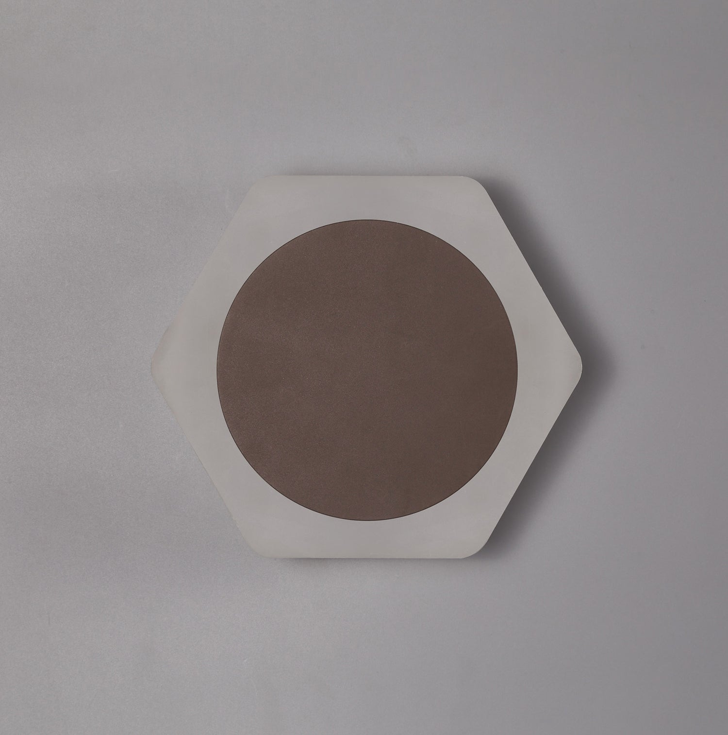 Proctor Magnetic Base Wall Lamp, 12W LED 3000K 498lm, 15cm Round 19cm Horizontal Hexagonal Centre, Coffee/Acrylic Frosted Diffuser