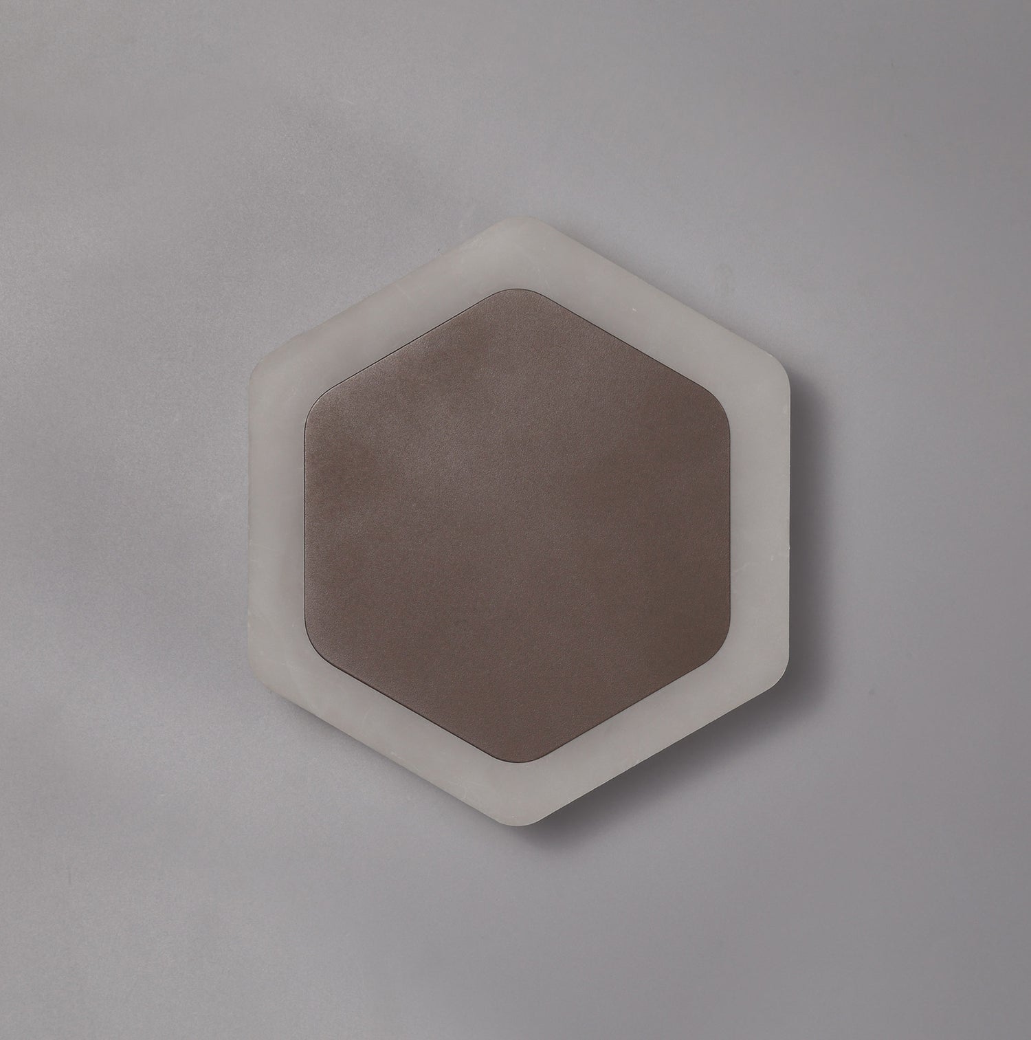Proctor Magnetic Base Wall Lamp, 12W LED 3000K 498lm, 15/19cm Vertical Hexagonal Centre, Coffee/Acrylic Frosted Diffuser