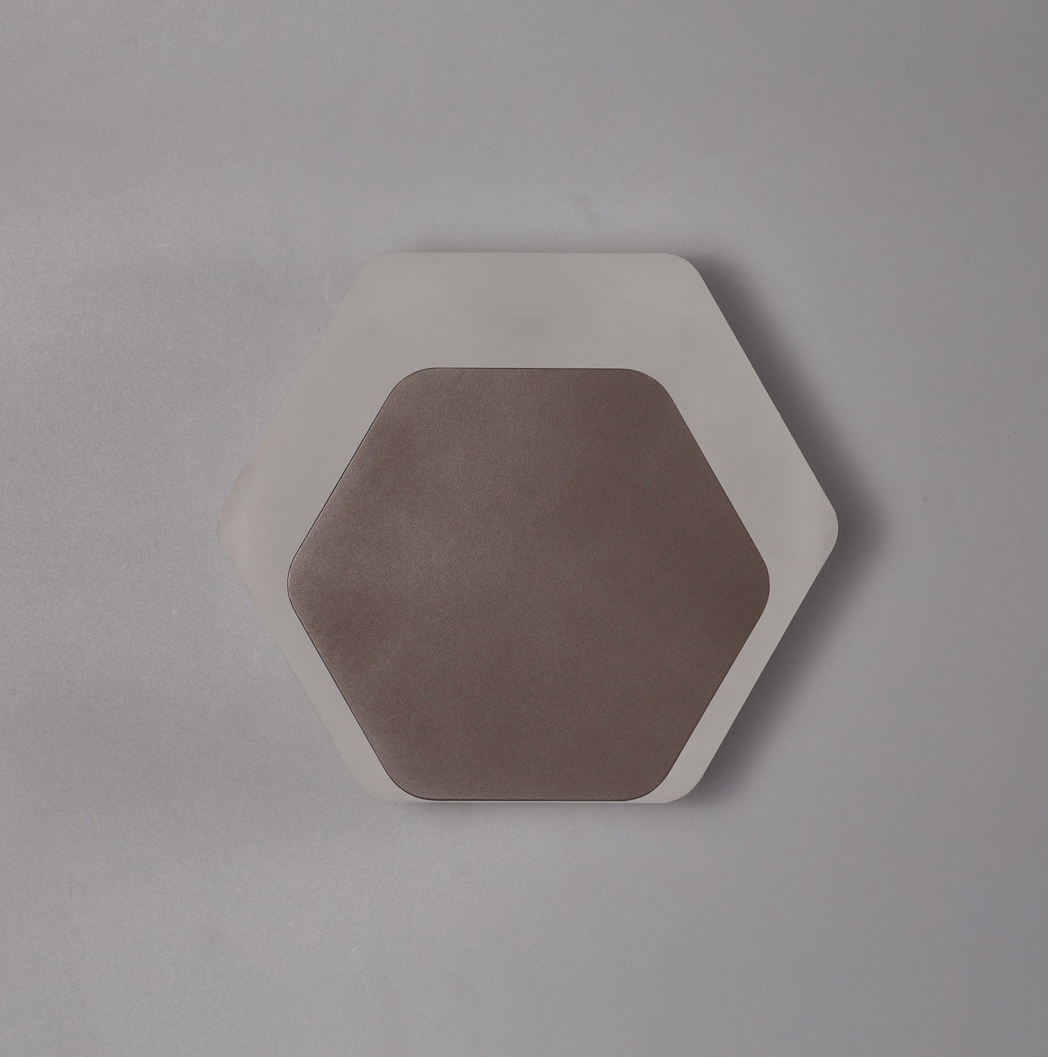 Proctor Magnetic Base Wall Lamp, 12W LED 3000K 498lm, 15/19cm Horizontal Hexagonal Bottom Offset, Coffee/Acrylic Frosted Diffuser