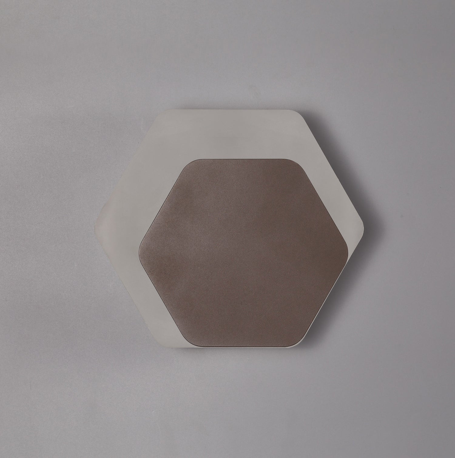 Proctor Magnetic Base Wall Lamp, 12W LED 3000K 498lm, 15/19cm Horizontal Hexagonal Right Offset, Coffee/Acrylic Frosted Diffuser