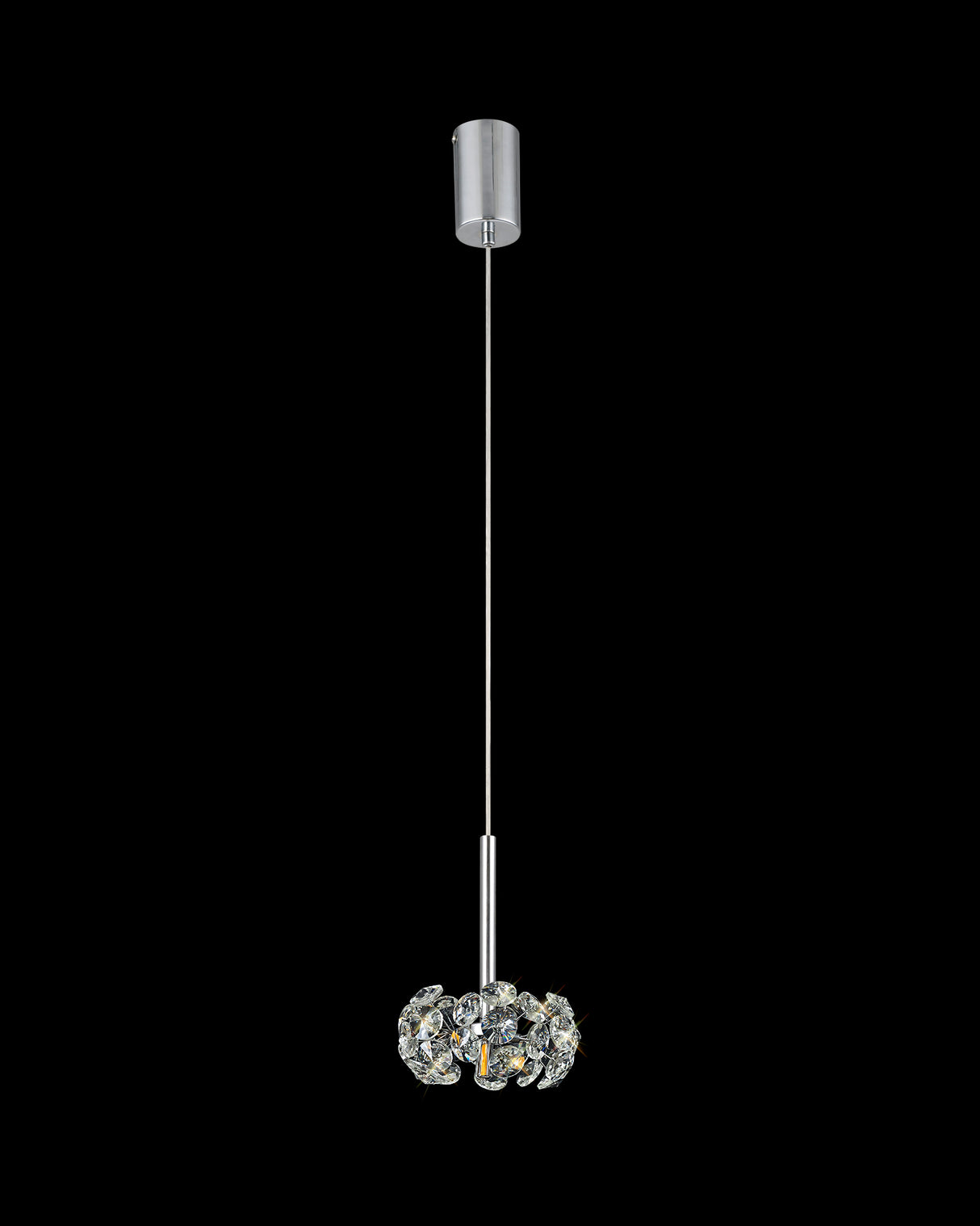 Byrne 1 Light G9 2m Single Pendant With Polished Chrome And Crystal Shade