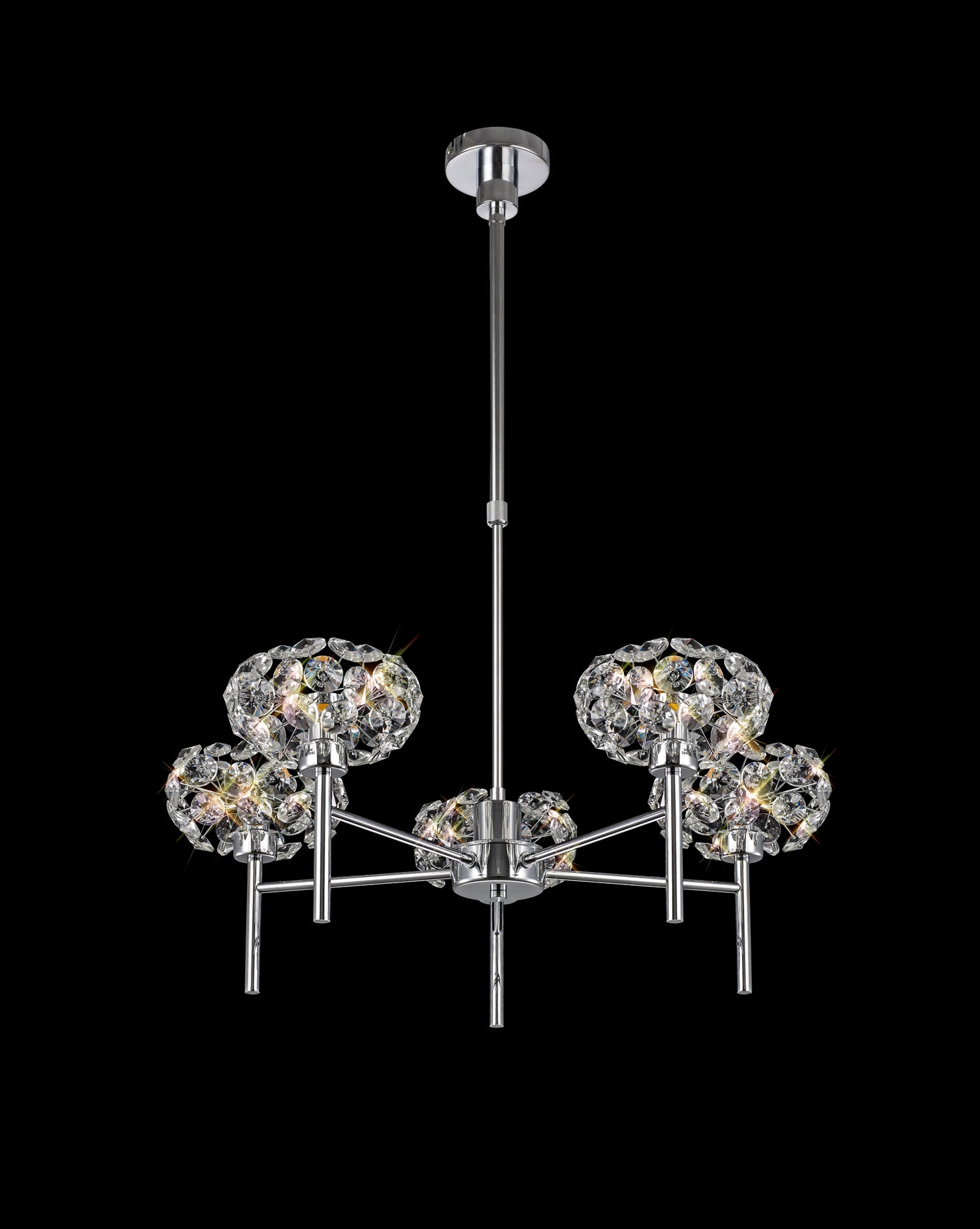 Byrne 5 Light G9 Telescopic Light With Polished Chrome And Crystal Shade